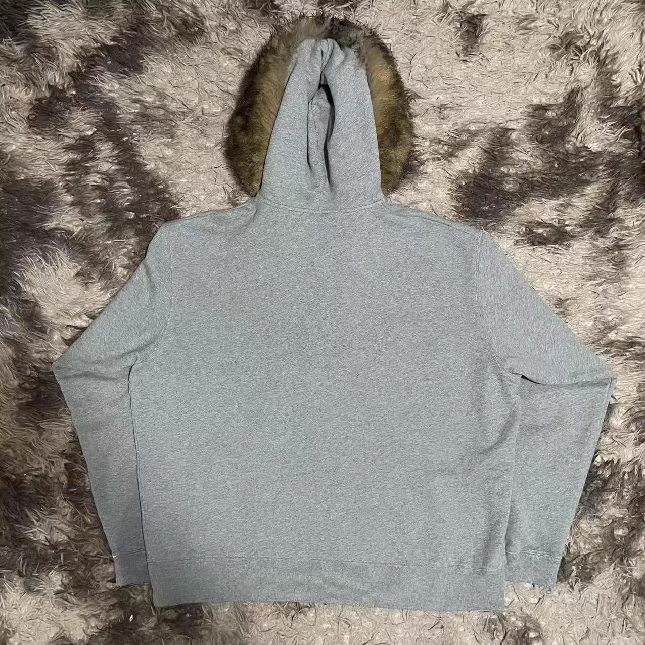 Balenciaga Balenciaga 25 Runway Gray Logo Patch Fur Collar Coat Size US S / EU 44-46 / 1 - 2 Thumbnail