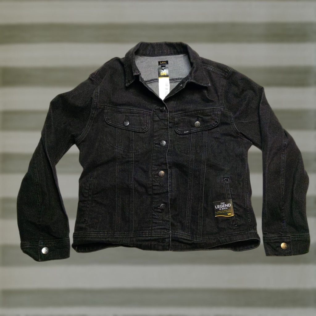 Lee Lee Denim Jacket Black Stretch Regular Fit L Womens Legendary Style Jacket Size L / US 10 / IT 46 - 1 Thumbnail
