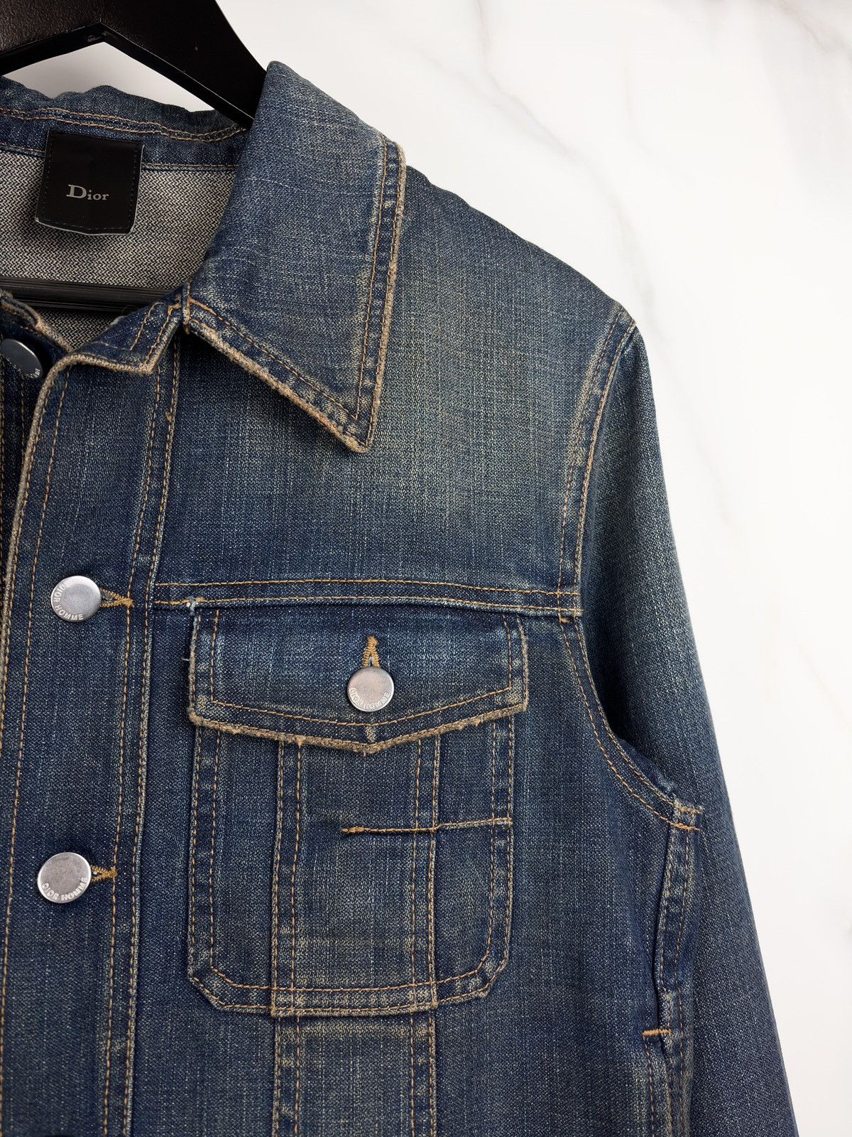 Dior × Hedi Slimane SS05 Dior Homme Beck Rust Orange Overdye Denim Jacket Size US S / EU 44-46 / 1 - 5 Thumbnail