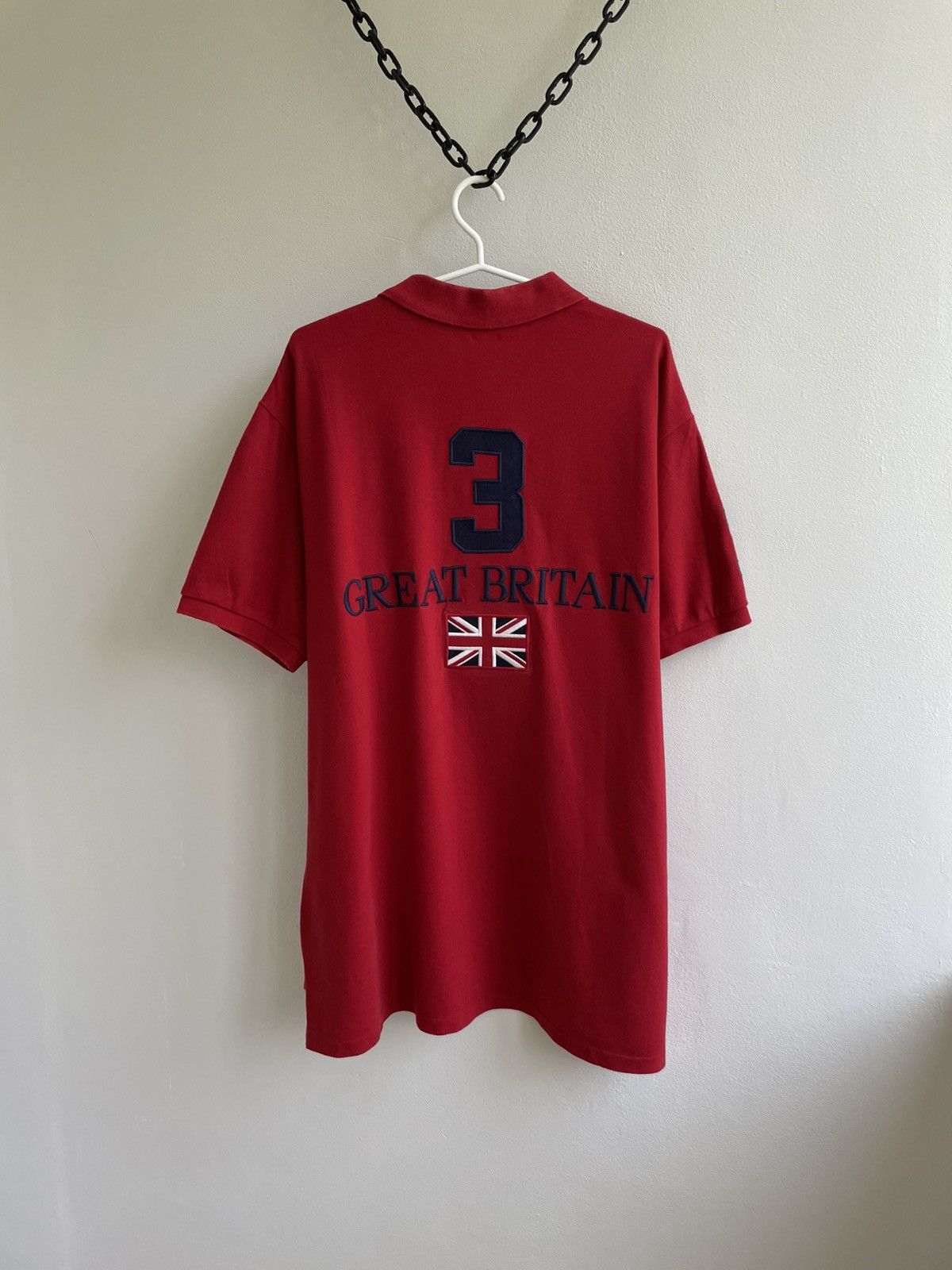 Polo Ralph Lauren × Vintage Polo Ralph Lauren Great Britain 3 Flag PRL Red Polo Shirt Size US XXL / EU 58 / 5 - 1 Thumbnail