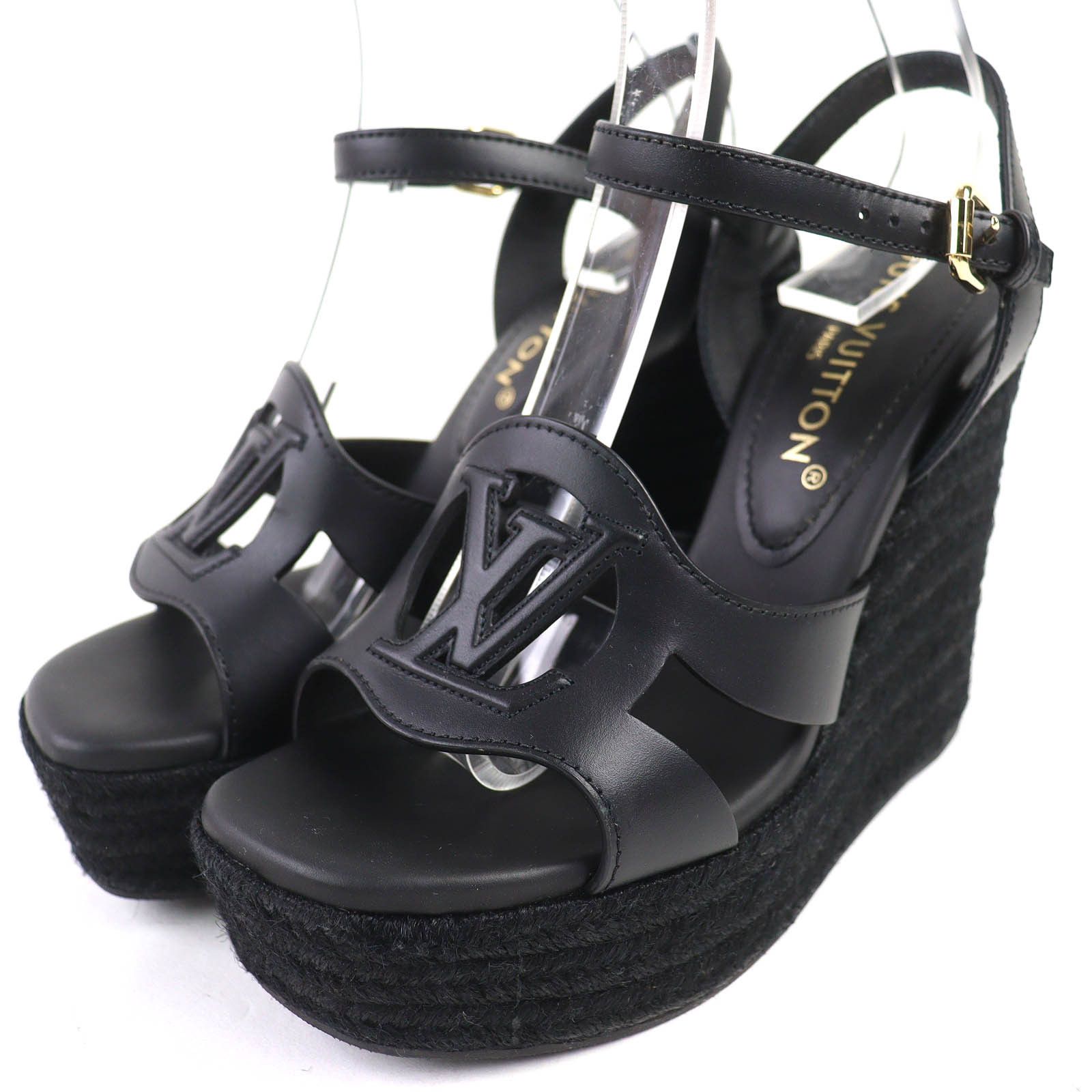 Louis Vuitton Louis Vuitton Louis Vuitton Espadrille Wedge Sandals Leather Shoes DUTY FREE for USA Size ONE SIZE - 1 Thumbnail
