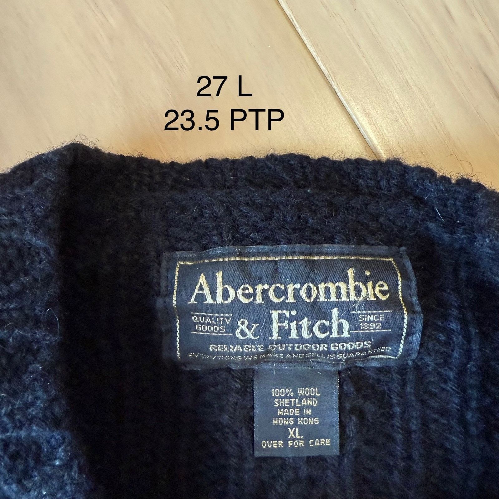 Abercrombie & Fitch × Vintage Vintage Abercrombie & Fitch Wool Sweater XL Navy Heavy Knit Size US XL / EU 56 / 4 - 6 Thumbnail