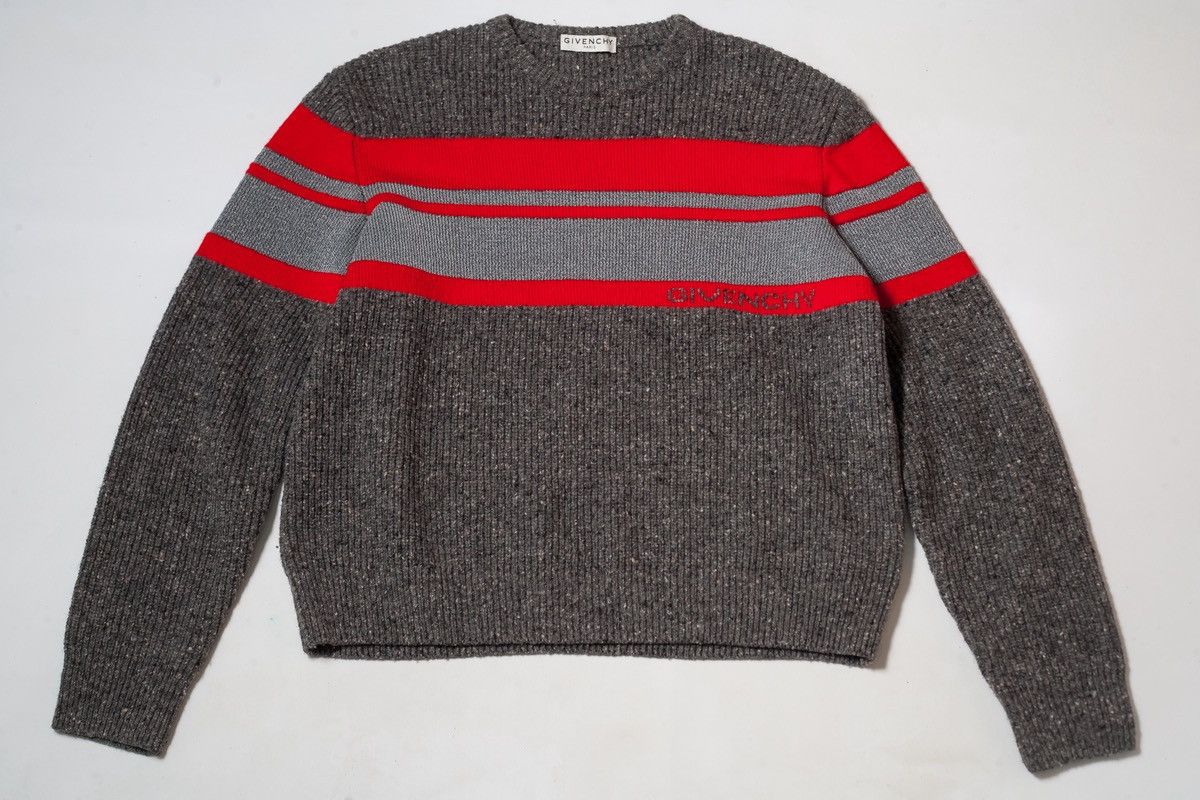 Givenchy Givenchy Striped Logo Intarsia Reflective Wool Sweater Size US L / EU 52-54 / 3 - 1 Thumbnail