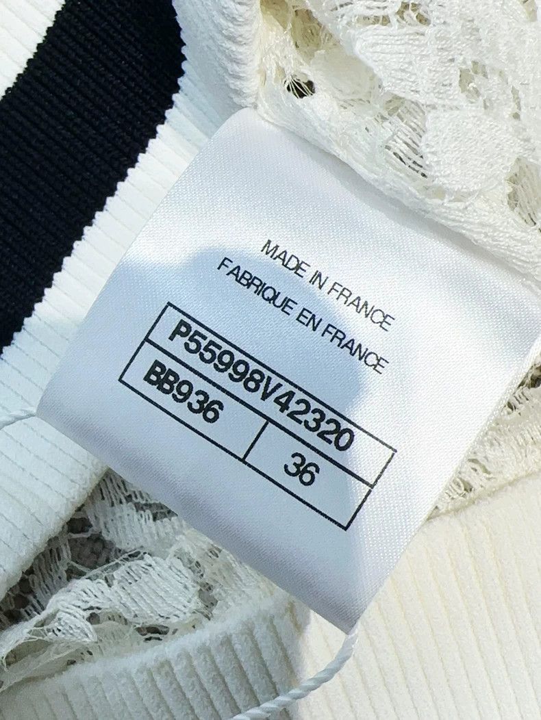 Chanel Chanel 17P white 36 yards black edge hollow V-neck long-sl Size XS / US 0-2 / IT 36-38 - 6 Thumbnail