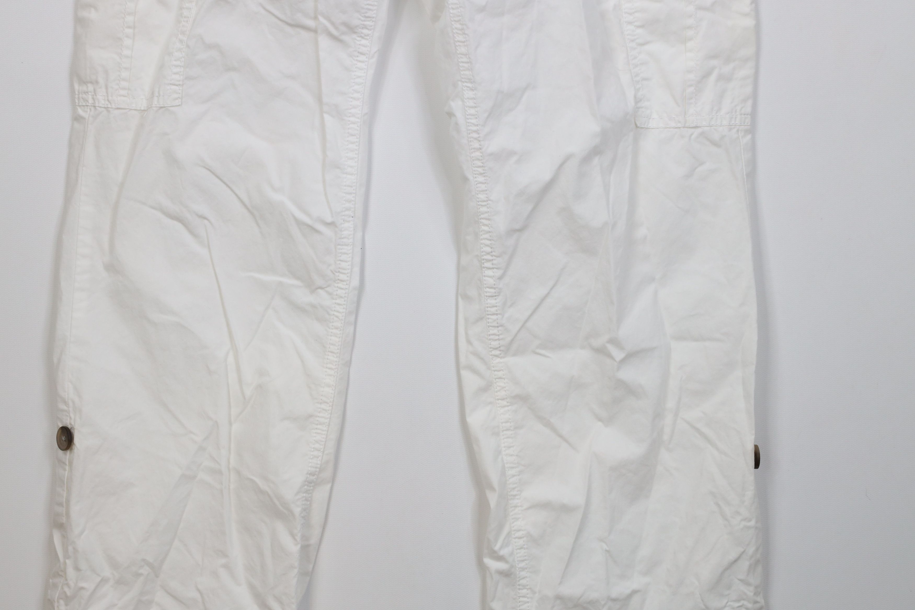 Lands' End Vintage Lands End Roll Cuff Cargo Pants White Cotton Size 32" / US 10 / IT 46 - 4 Thumbnail