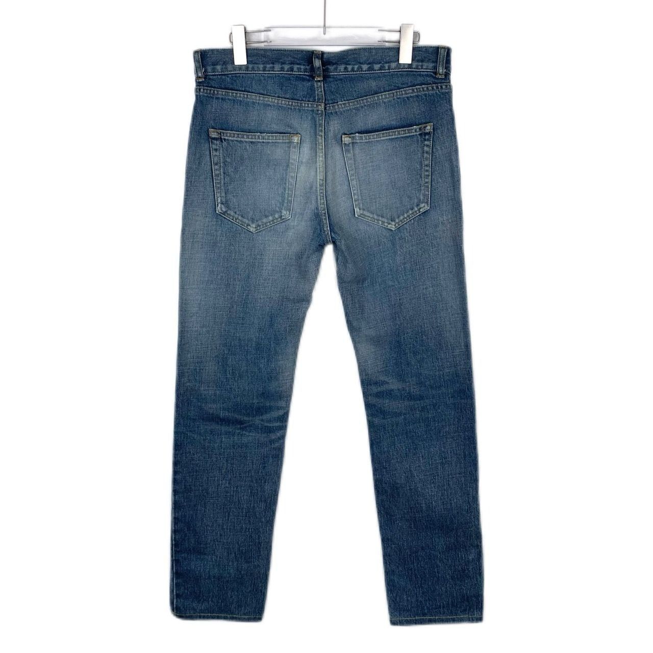 Saint Laurent Paris Saint Laurent Deep Blue Washed Cotton Straight-Leg Jeans (Si Size 30" / US 8 / IT 44 - 7 Thumbnail