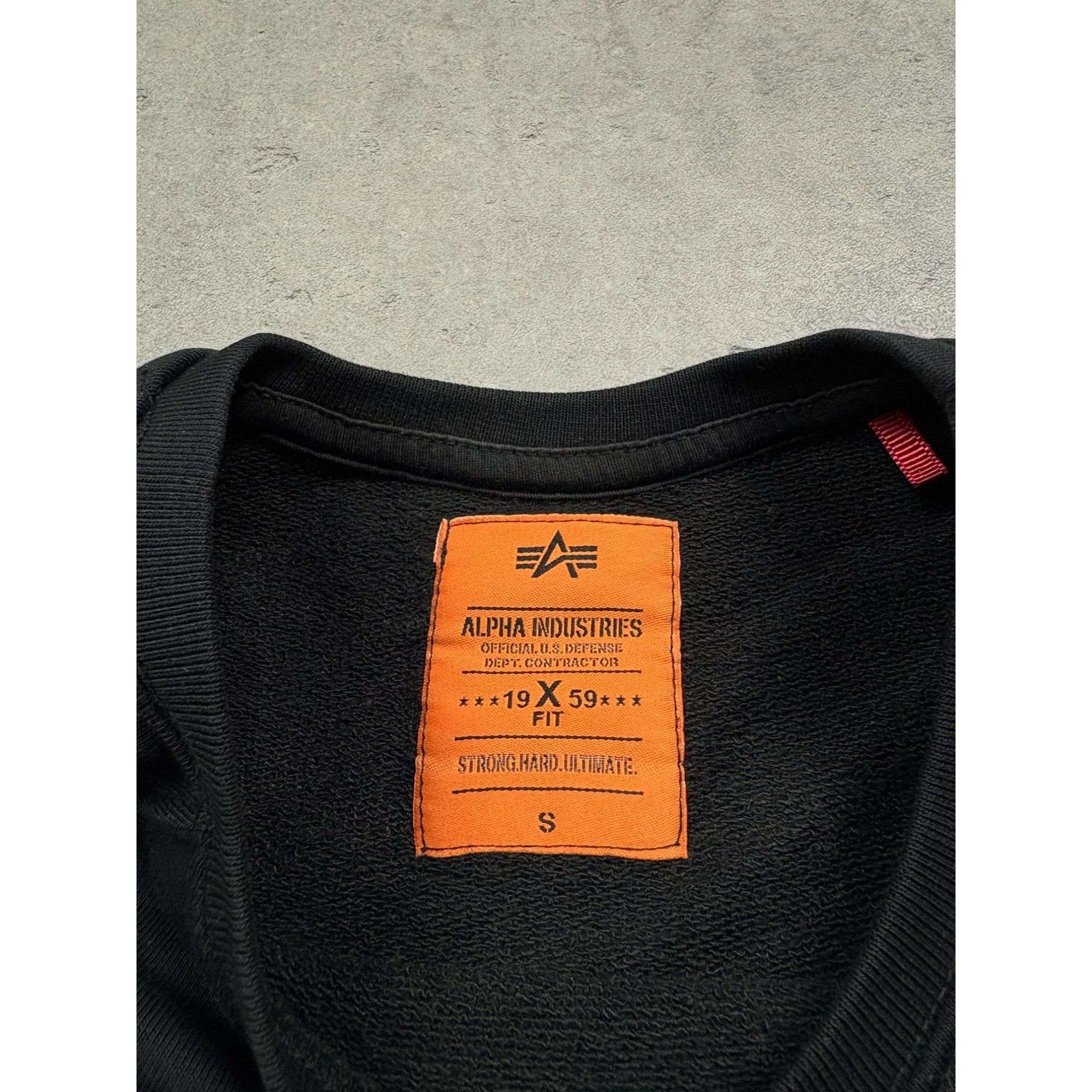 Alpha Industries Alpha Industries Black Crewneck Sweatshirt With Side Zipper Size US S / EU 44-46 / 1 - 4 Thumbnail