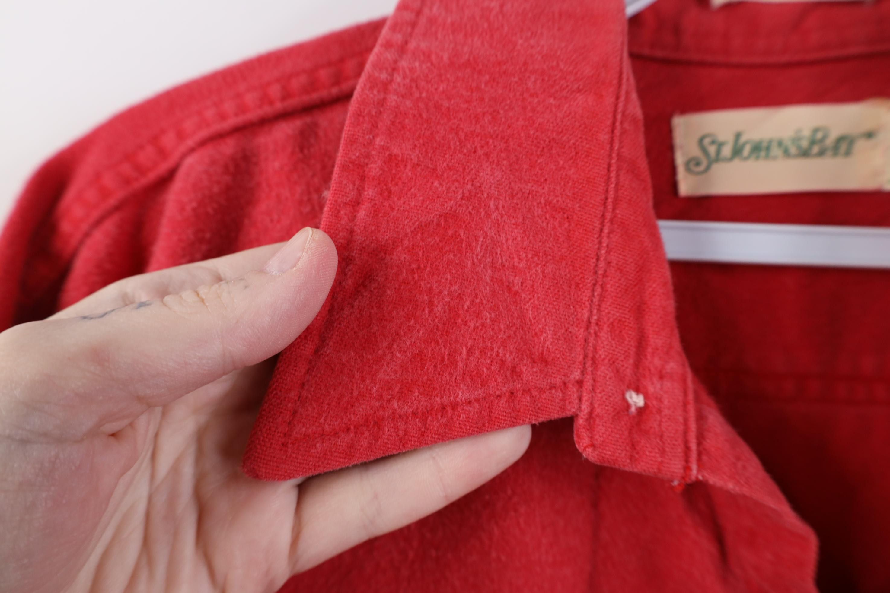 Vintage Vintage 70s Streetwear Chamois Cloth Button Shirt Red Size US XL / EU 56 / 4 - 5 Thumbnail