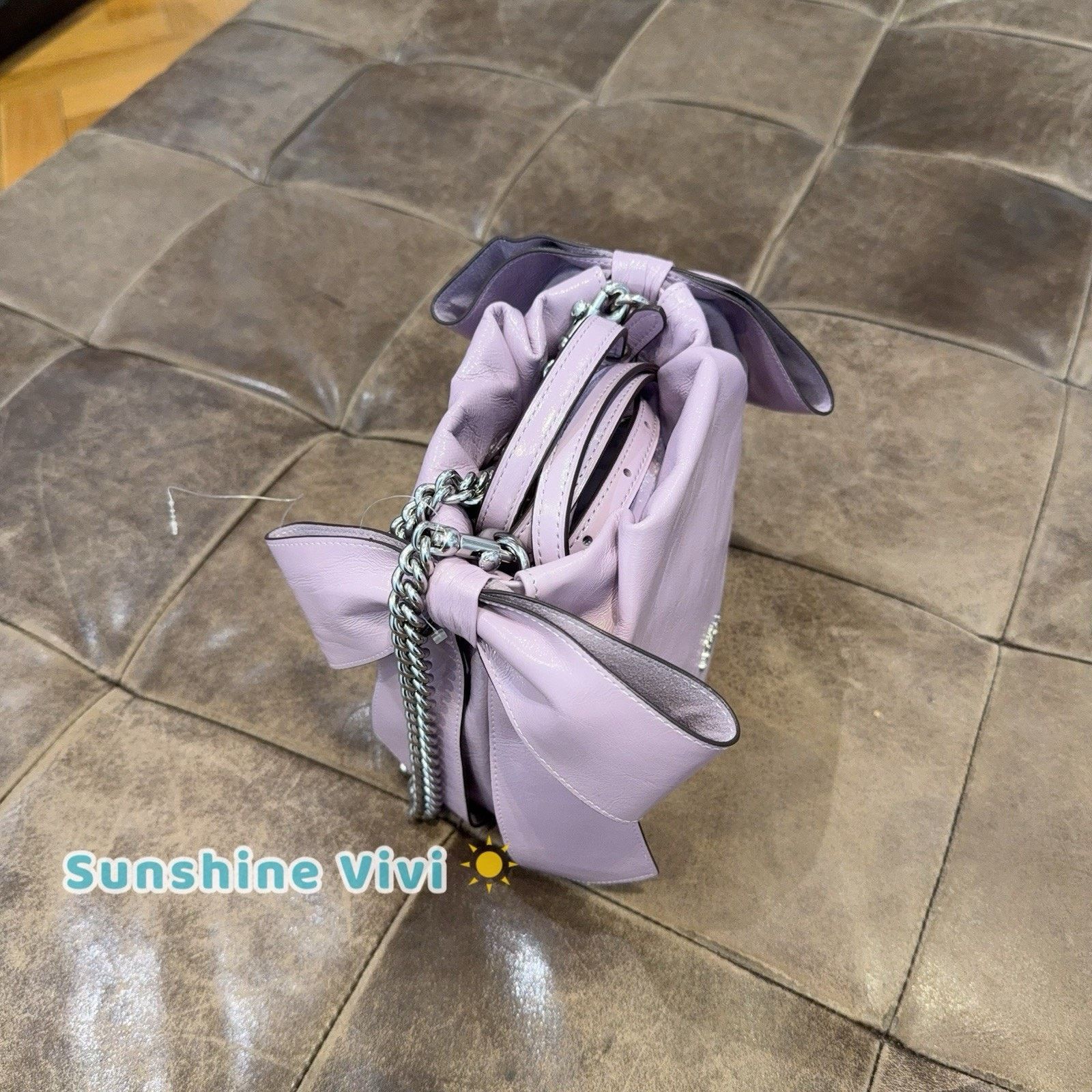 Coach NWT Coach Faye Mini Drawstring Bag Bows CEL03 Amethyst Size ONE SIZE - 3 Thumbnail