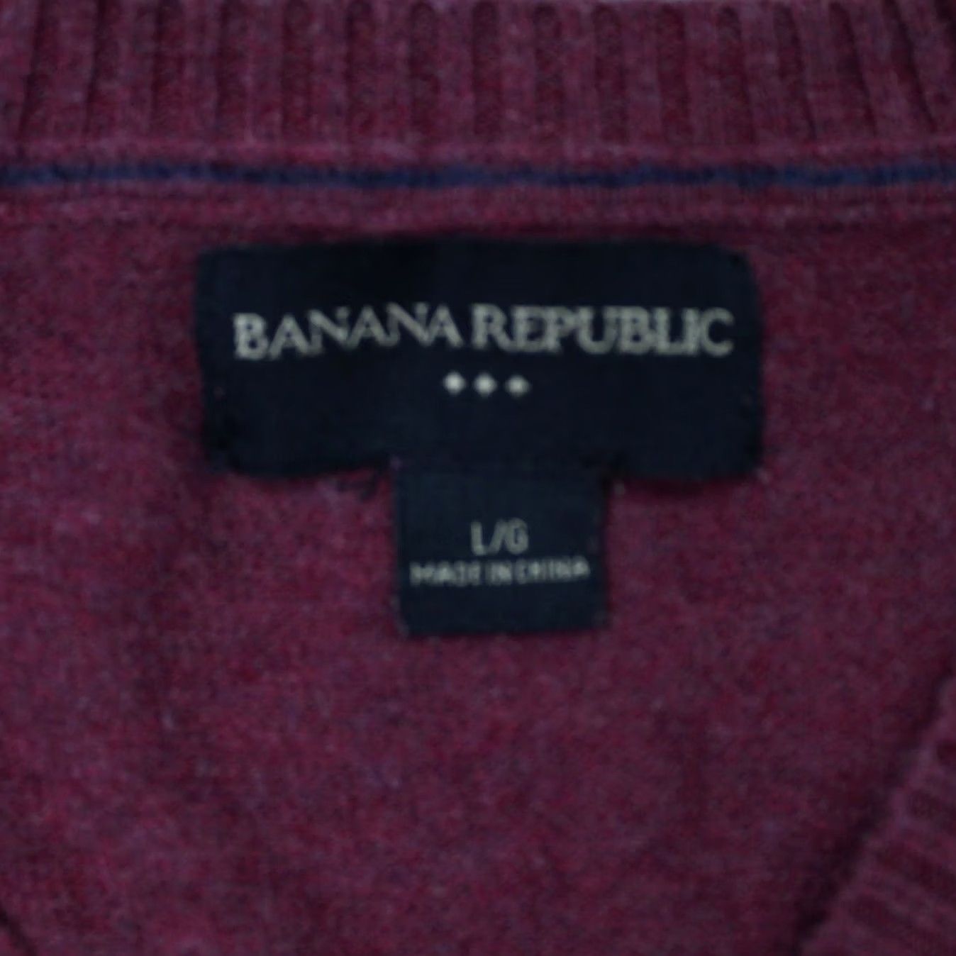 Banana Republic Banana Republic Sweater Men Large Red V-Neck 100% Cotton L/S Pullover Sweatshirt Size US L / EU 52-54 / 3 - 7 Thumbnail