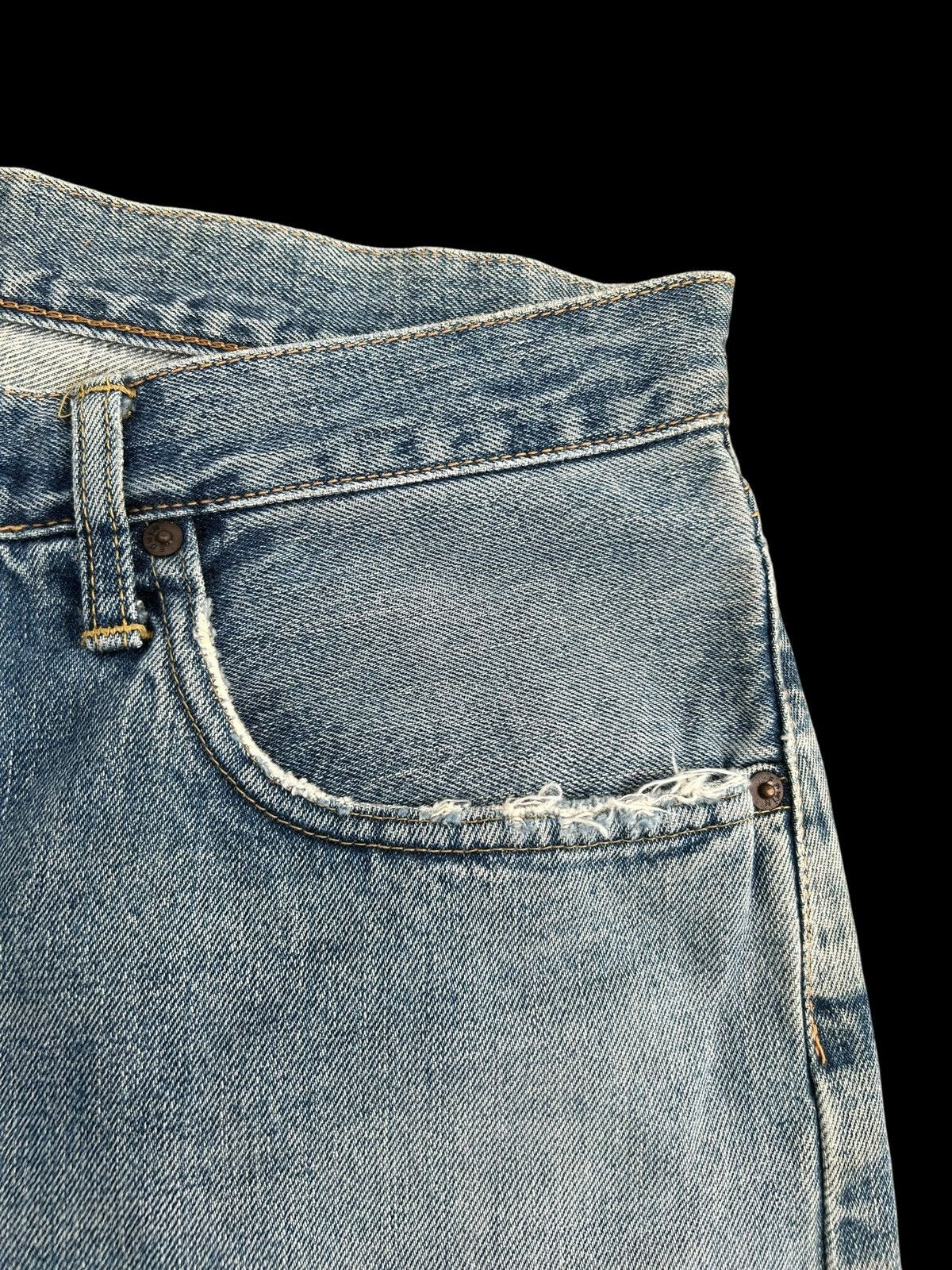Kapital Thrashed Vintage Edwin 505 Selvedge Short Denim jeans Size US 34 / EU 50 - 6 Thumbnail