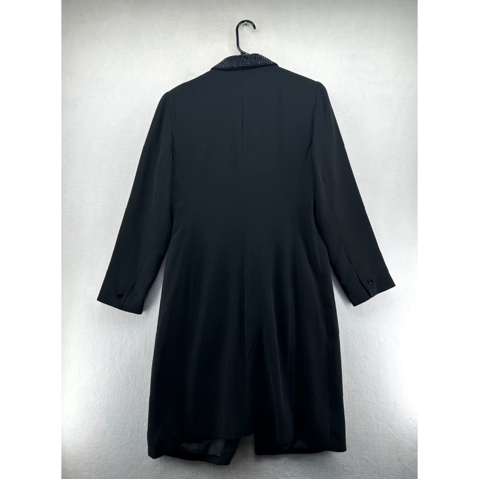 Vintage Dana Buchman Overcoat Black Women's Size 12 Collared Long Sleeve Pockets Coat Dress? Size XL / US 12-14 / IT 48-50 - 2 Thumbnail