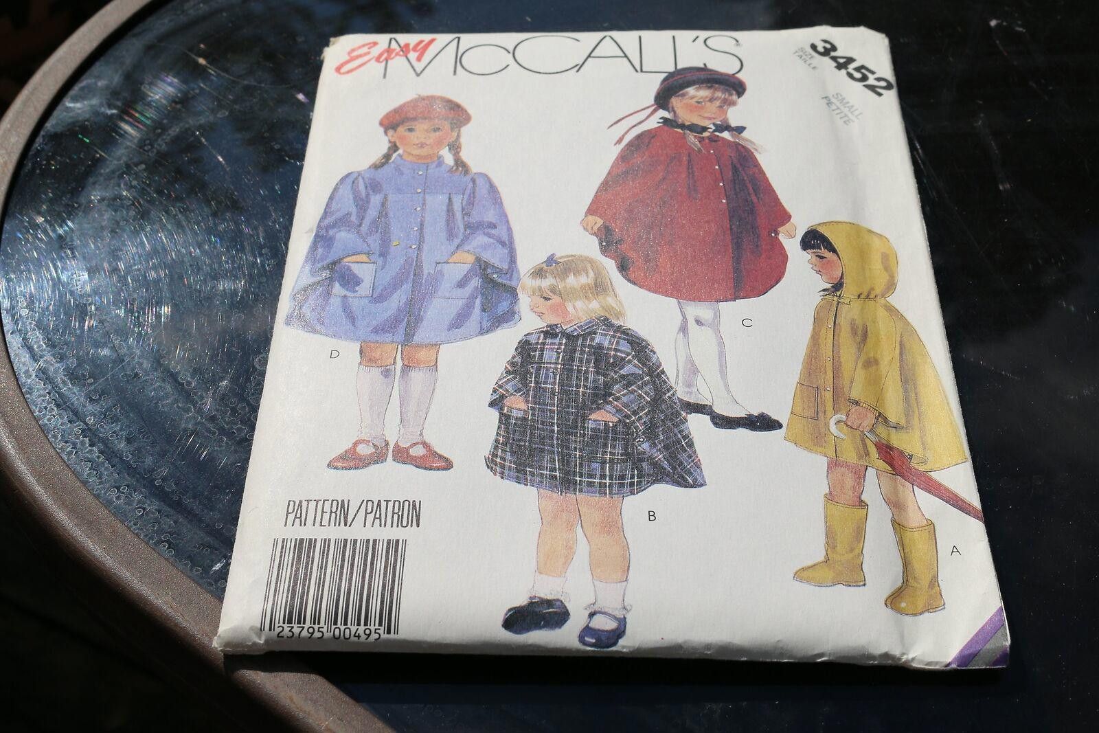 Other McCall's 3452 Children's Girls Unlined Capes Size Med (7-8) Size ONE SIZE - 1 Thumbnail