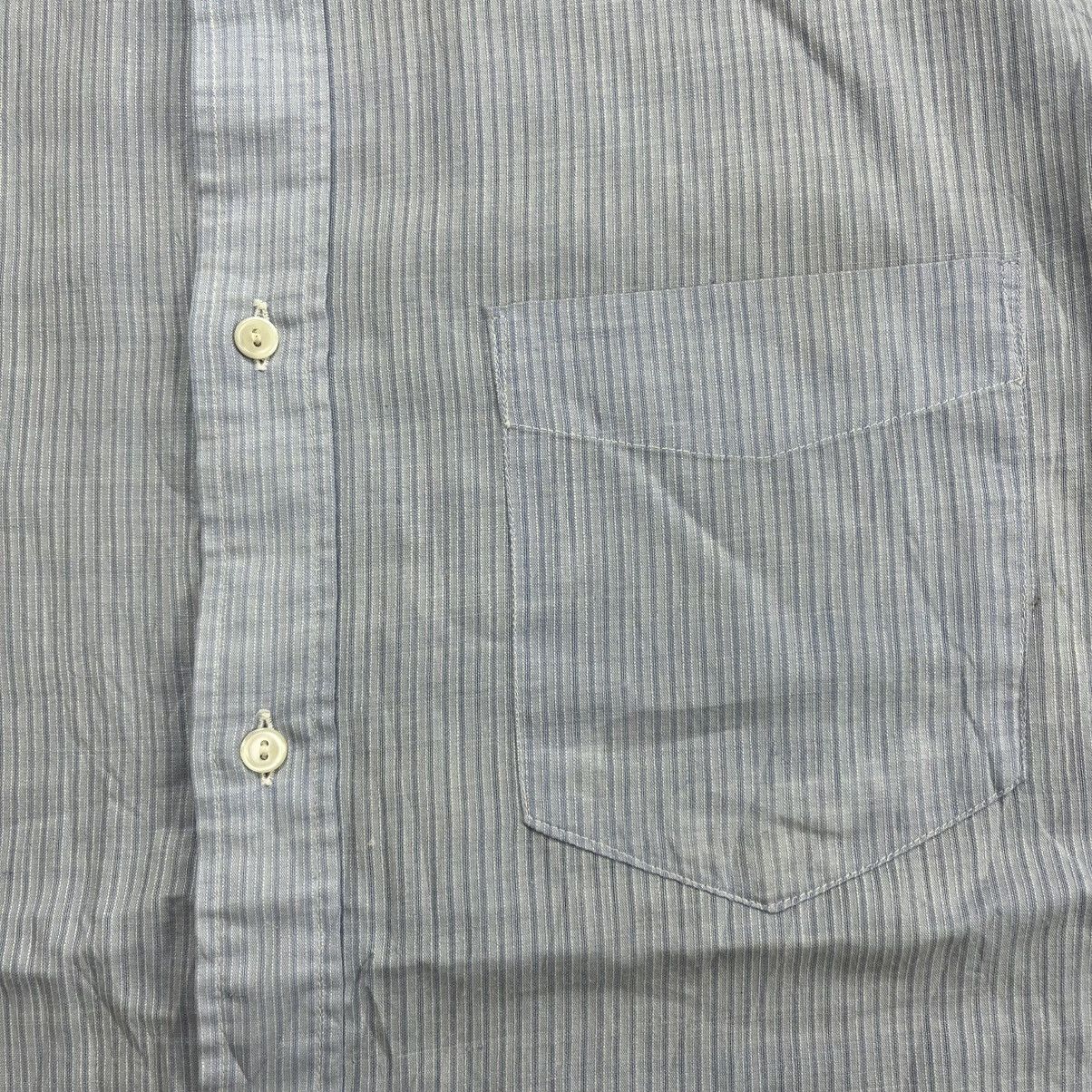 Issey Miyake Vintage Issey Miyake Sky Blue Striped Button Up Shirt Size US M / EU 48-50 / 2 - 7 Thumbnail