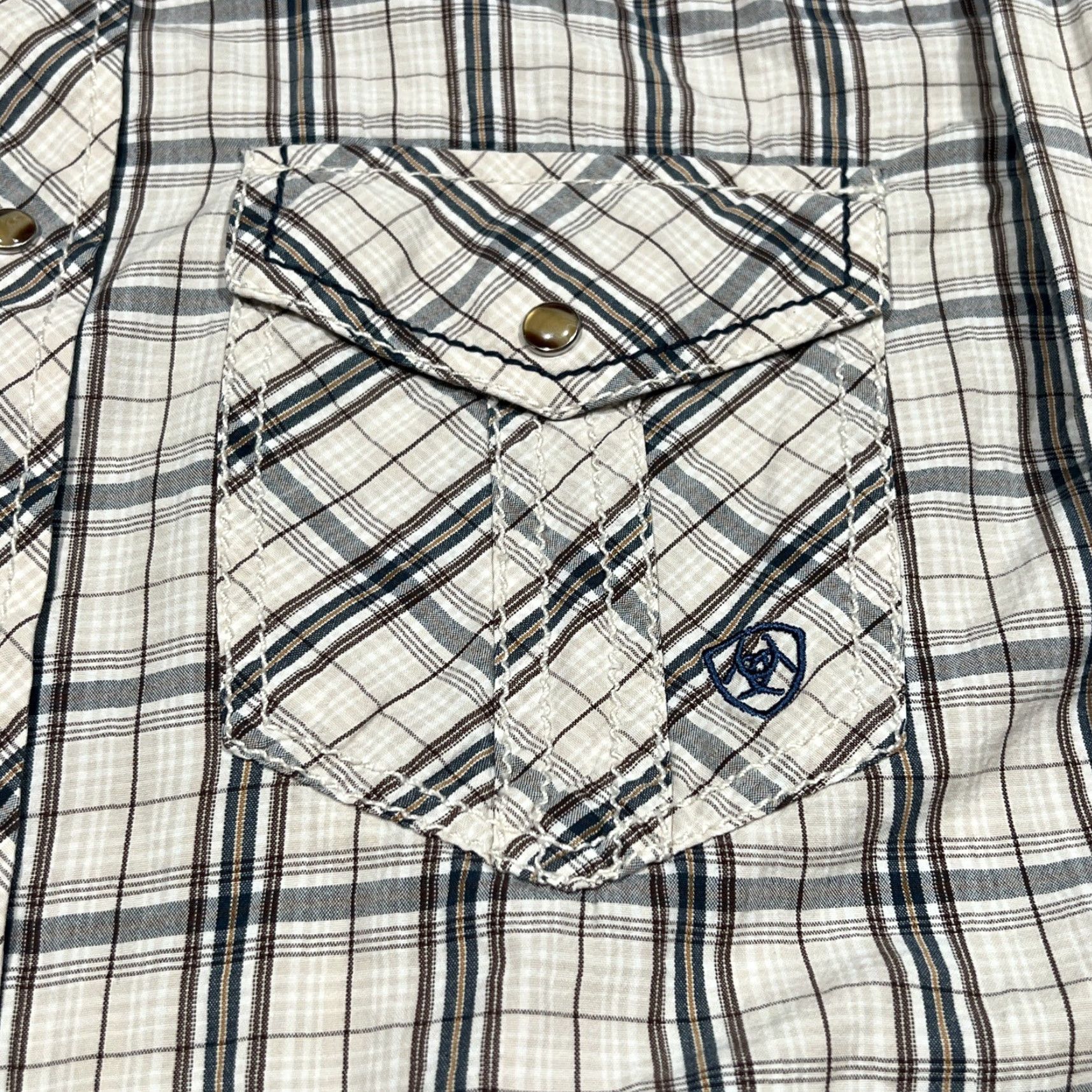 Ariat Ariat Retro Fit Shirt Mens Long Sleeve Pearl Snap Western Cowboy Rancher Plaid Multicolor Cotton Button-Up Yellowstone Regular Fit M Size US M / EU 48-50 / 2 - 3 Thumbnail