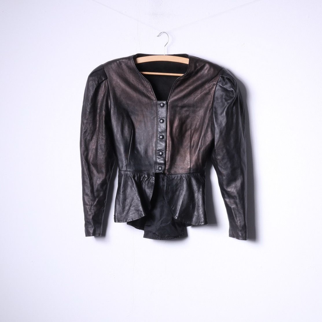 Vintage Star Collection Women 38 S Jacket Black Gold Leather 6377 Size S / US 4 / IT 40 - 2 Thumbnail