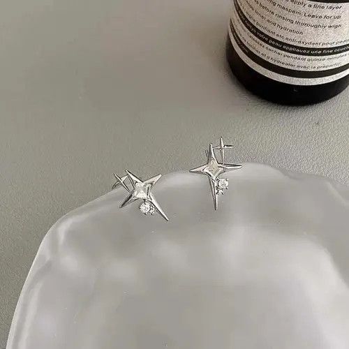 VIBE STAR Glitter Silver Earrings Size ONE SIZE - 6 Thumbnail