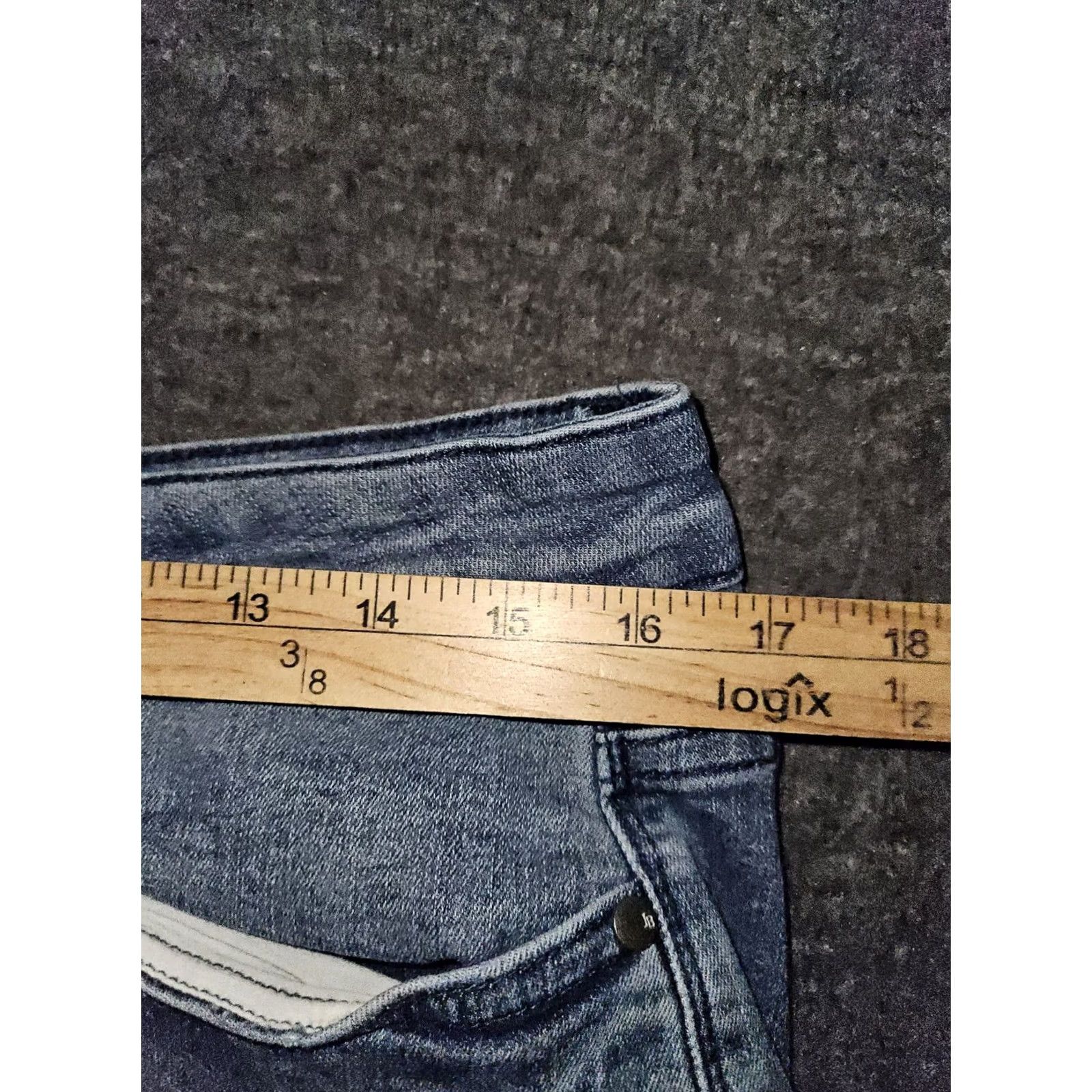 Vintage Judy Blue Jeans Women's 16W High Rise Ankle Stretch Denim Blue Solid 28" Inseam Regular Size 33" Waist Size 38" / US 16 / IT 52 - 4 Thumbnail