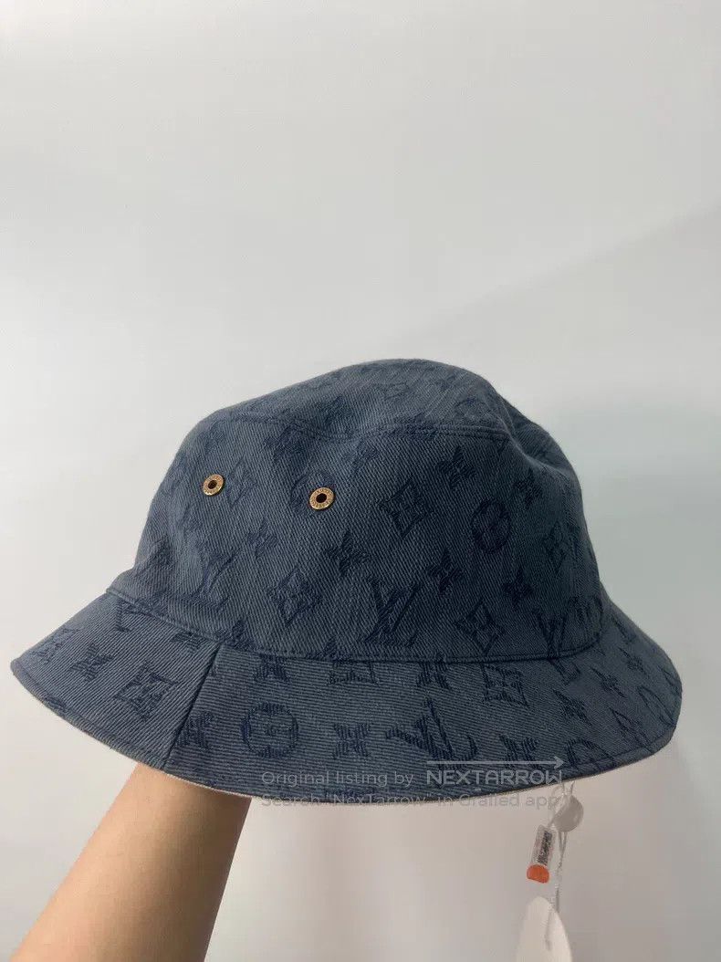 Louis Vuitton Louis Vuitton Blue denim full of presbyopic print hat Size ONE SIZE - 1 Thumbnail