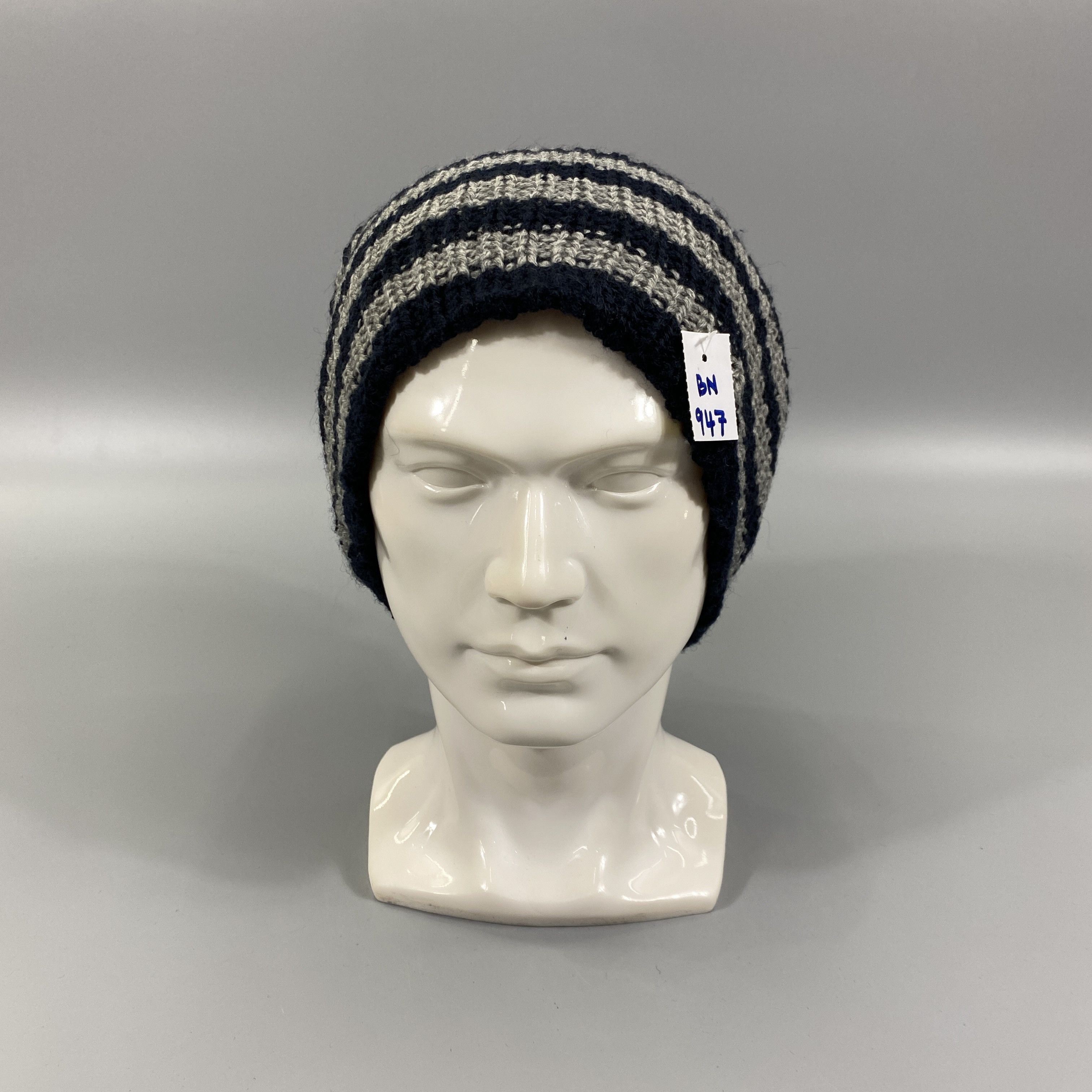 Japanese Brand Striped Slouchy Beanie Hats -BN947 Size ONE SIZE - 3 Thumbnail