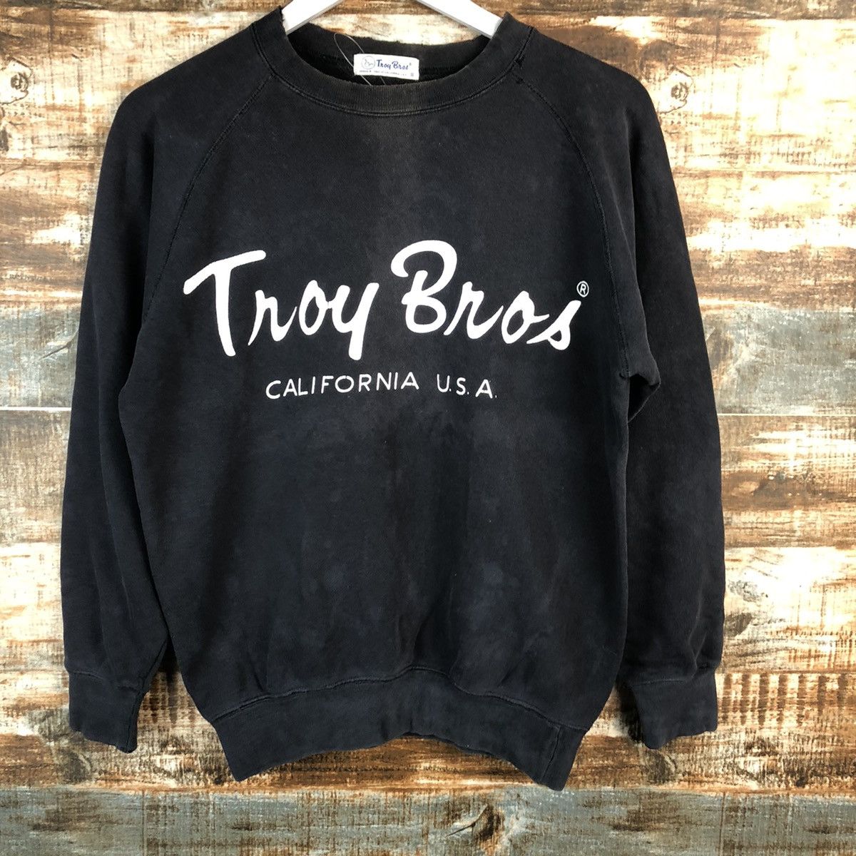 Vintage Troy Bros california usa vtg faded Black Sweatshirt #A1576 Size US S / EU 44-46 / 1 - 3 Thumbnail