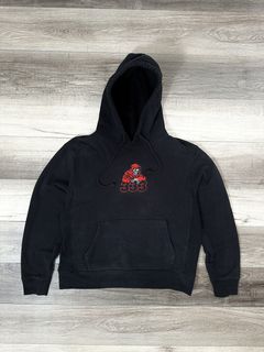 Half black cheap half red hoodie