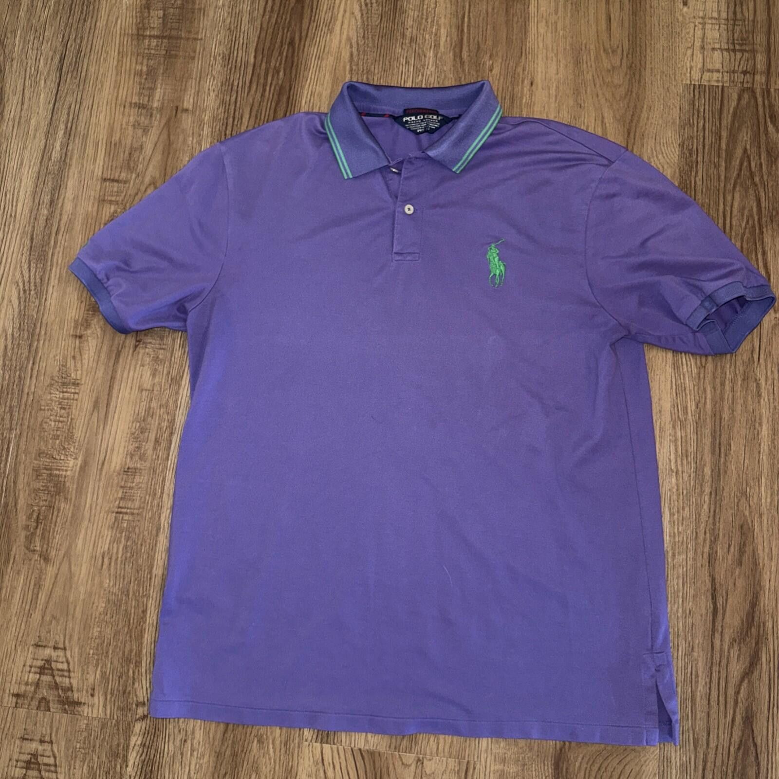 Other Vtg Polo Golf Shirt Big Pony Purple Green Mens Pima Pro Fit Size US L / EU 52-54 / 3 - 2 Thumbnail