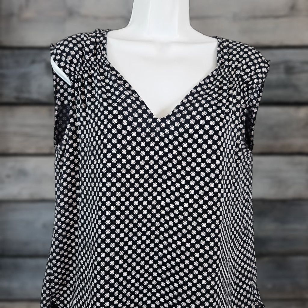 Loft LOFT Womens Blouse Sz S Sleeveless V-Neck Blue White Pullover Shirt Size S / US 4 / IT 40 - 1 Thumbnail