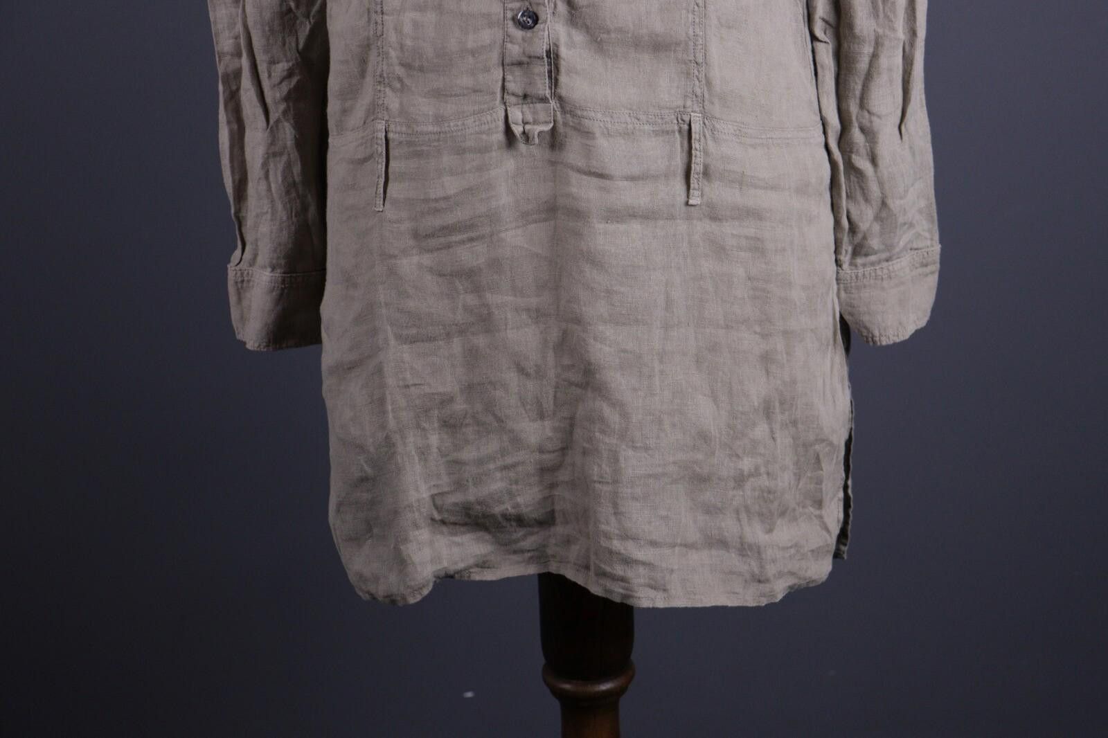 120% Lino 120% Lino Brown 100% Linen Summer Blouson Dress Size 40 Size M / US 6-8 / IT 42-44 - 3 Thumbnail