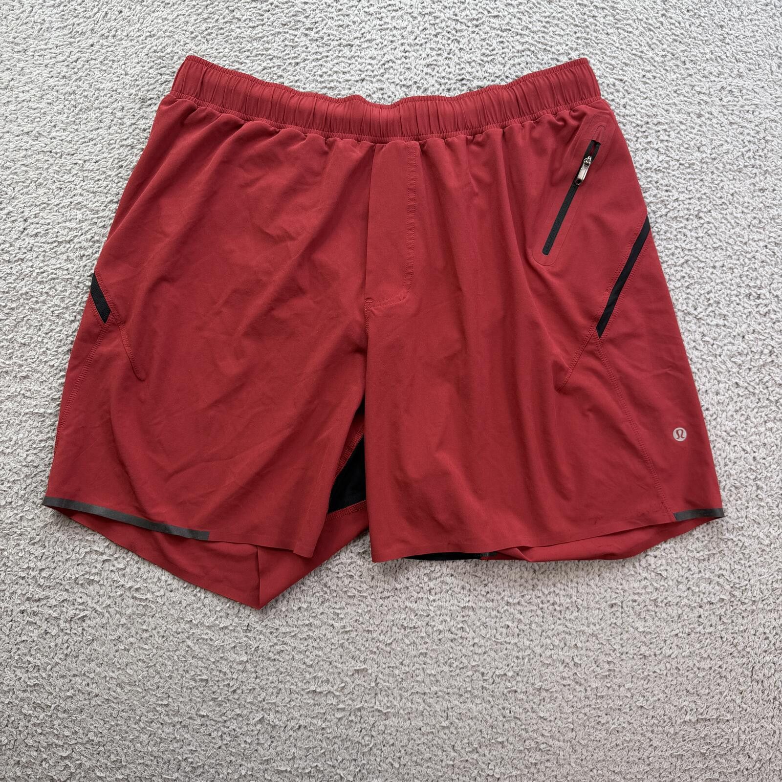 Lululemon Lululemon Men’s Red Lined Running Shorts XL Athletic Gym Size US 36 / EU 52 - 1 Thumbnail