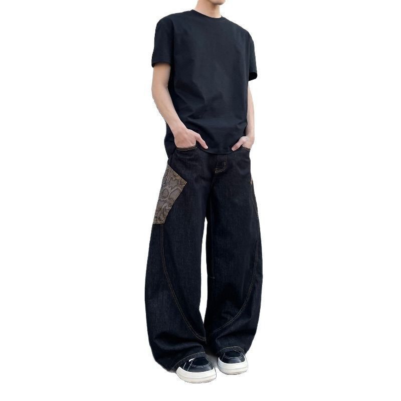 Japanese Brand Retro straight leg wide leg patchwork pocket jeans Size US 32 / EU 48 - 5 Thumbnail