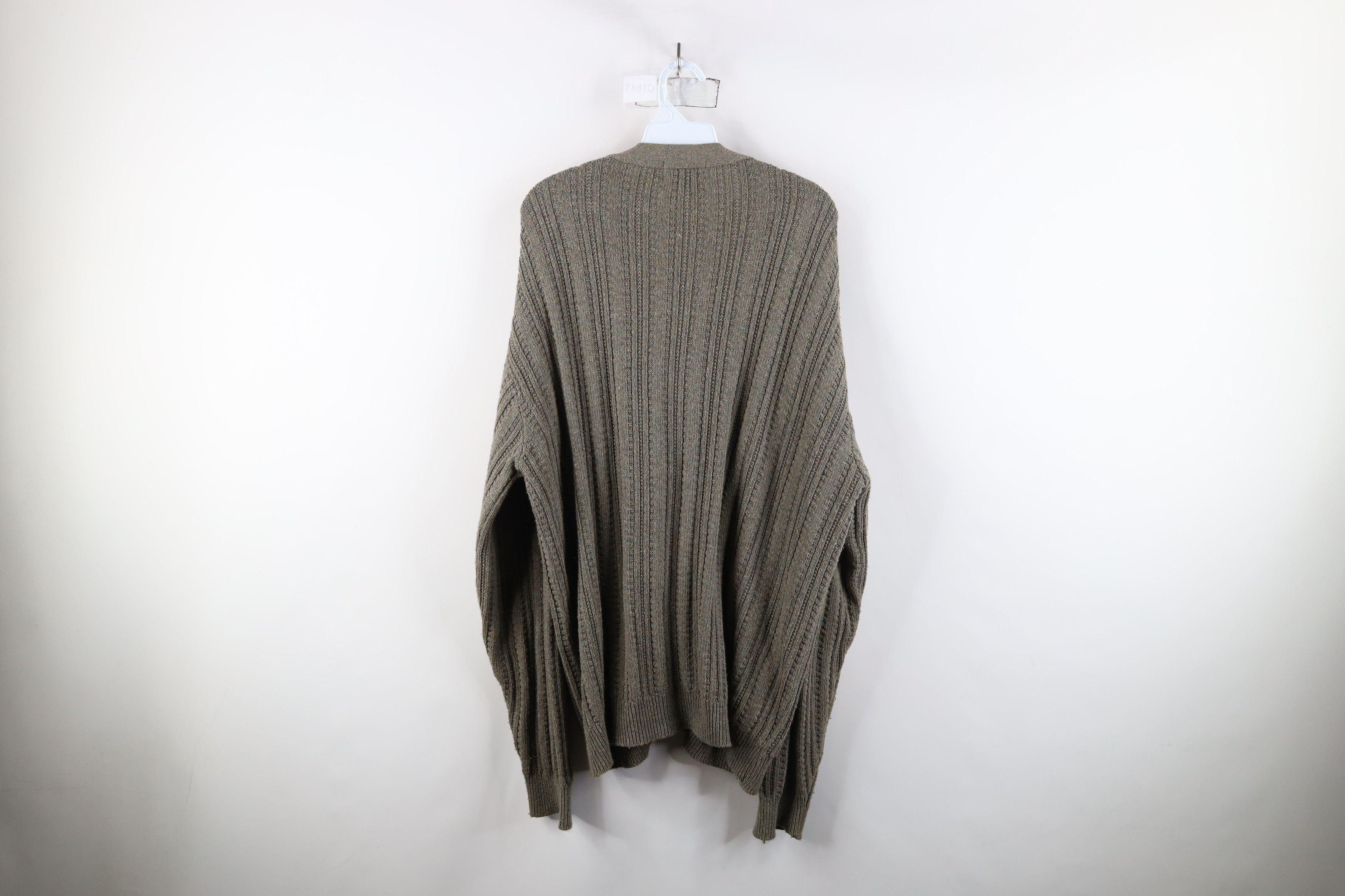 Vintage Vintage 90s Streetwear Ribbed Knit Cardigan Sweater USA Size US XL / EU 56 / 4 - 8 Thumbnail