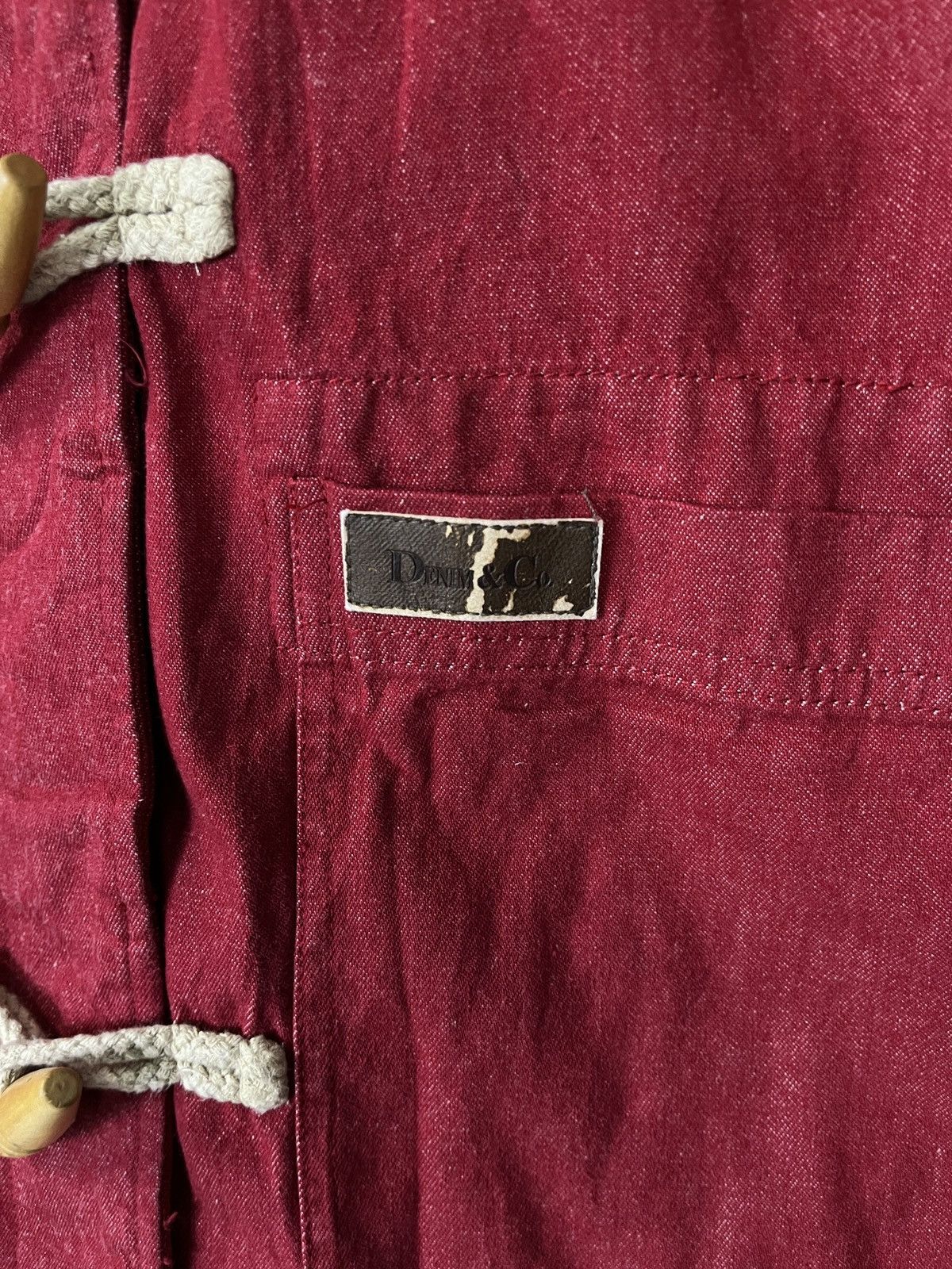 Denim & Co. × Japanese Brand Denim & Co Duffle Coat Red Denim Jacket w Detachable Lining Size US M / EU 48-50 / 2 - 6 Thumbnail