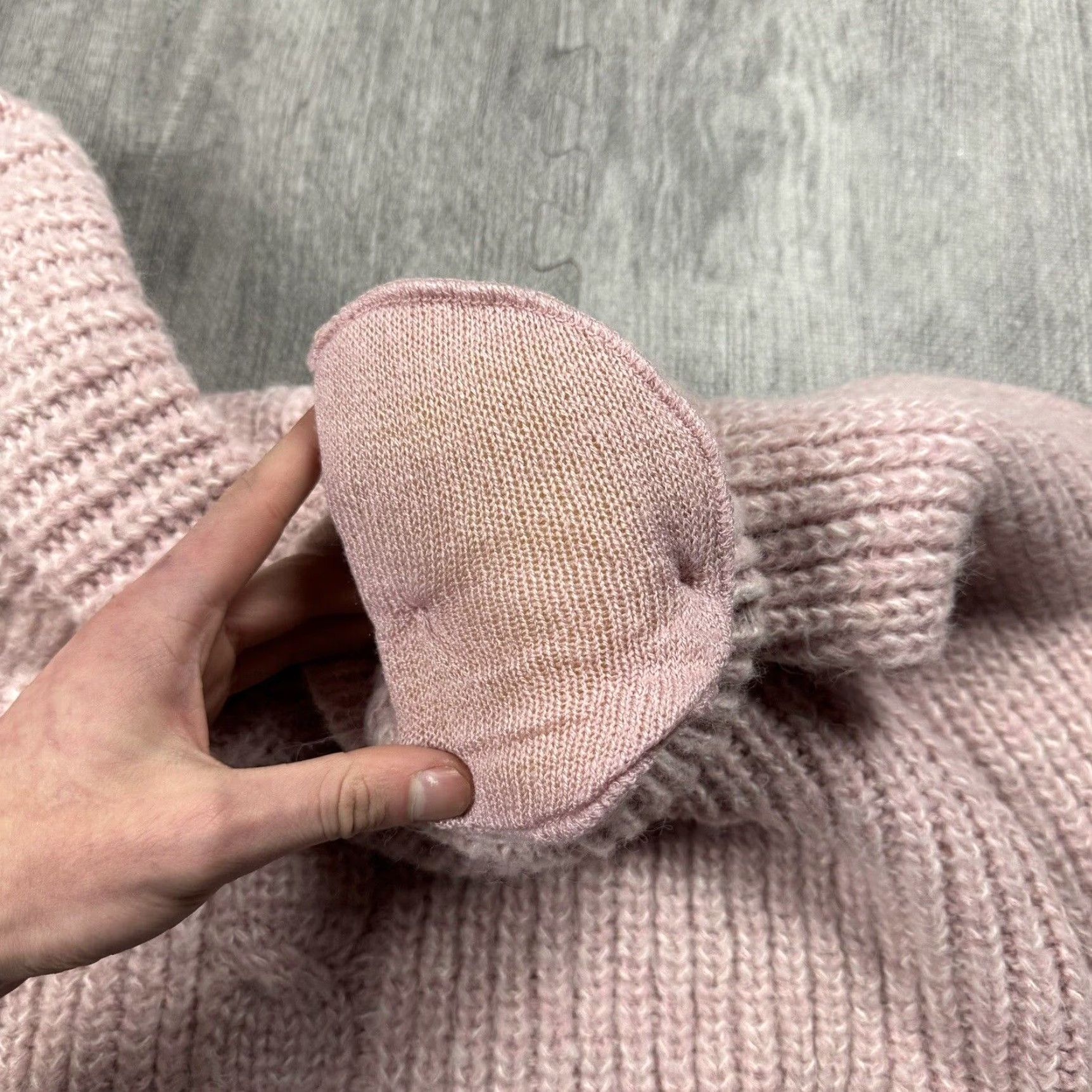 Pinko VTG Tarazzia 80s Fuzzy Knit Crop Sweater Pullover Mock Neck WMNS L Pink 1980s Oversized Womens L Size L / US 10 / IT 46 - 6 Thumbnail