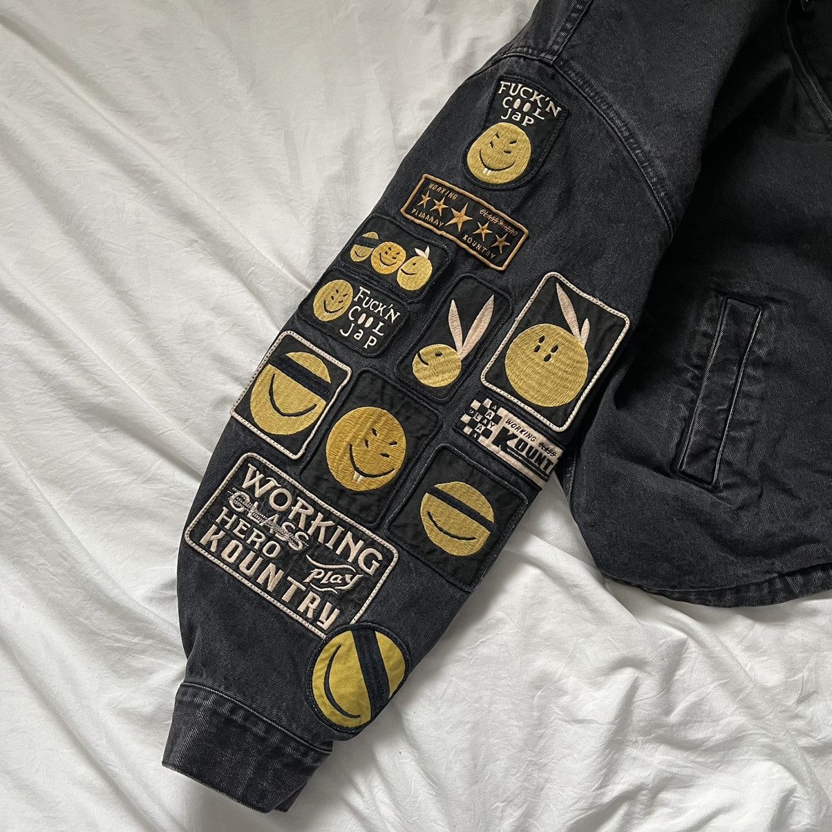 Kapital 14OZ denim DRIZZLER JACKET smiley Anarchy remake stk size 2 Size US M / EU 48-50 / 2 - 6 Thumbnail