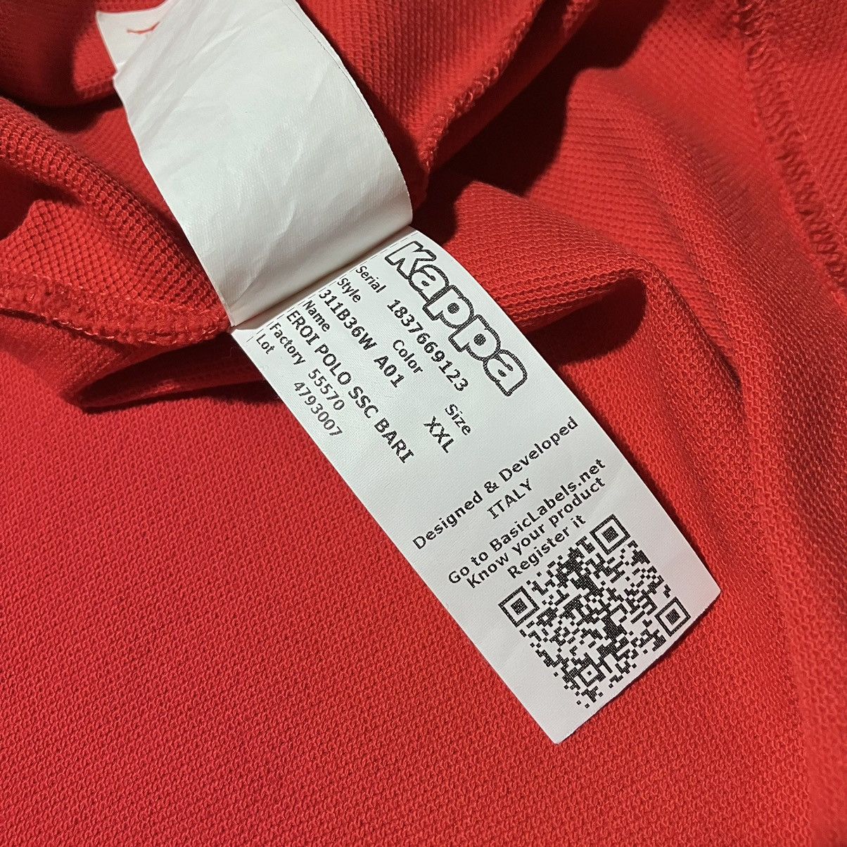 Kappa Rare Serie B SSC BARI Kappa Eroi Cotton Red Polo Shirt Size US XL / EU 56 / 4 - 12 Thumbnail