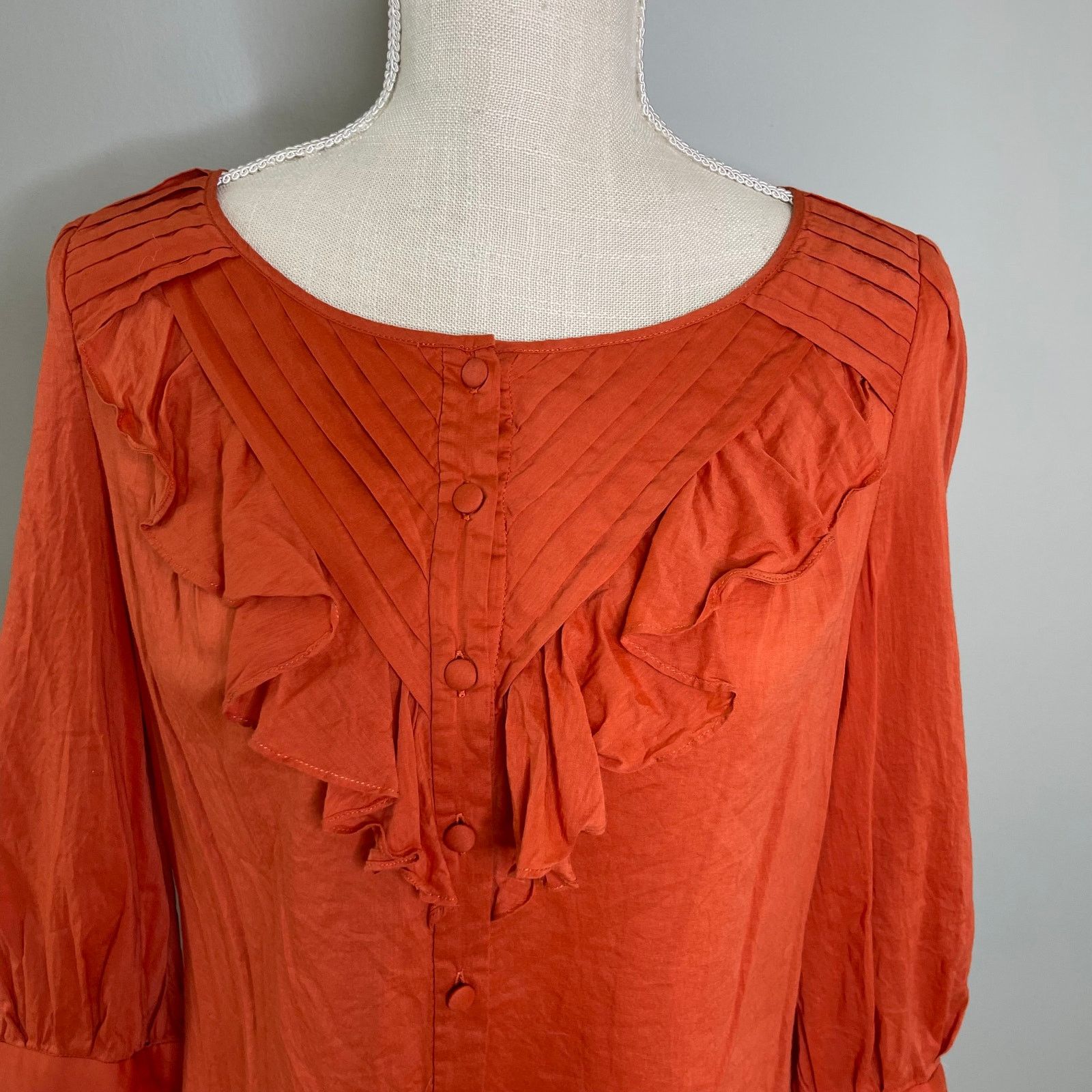 Anthropologie Maeve Anthropologie Nicoleta Ruffled Peasant Blouse, 4 Size S / US 4 / IT 40 - 3 Thumbnail