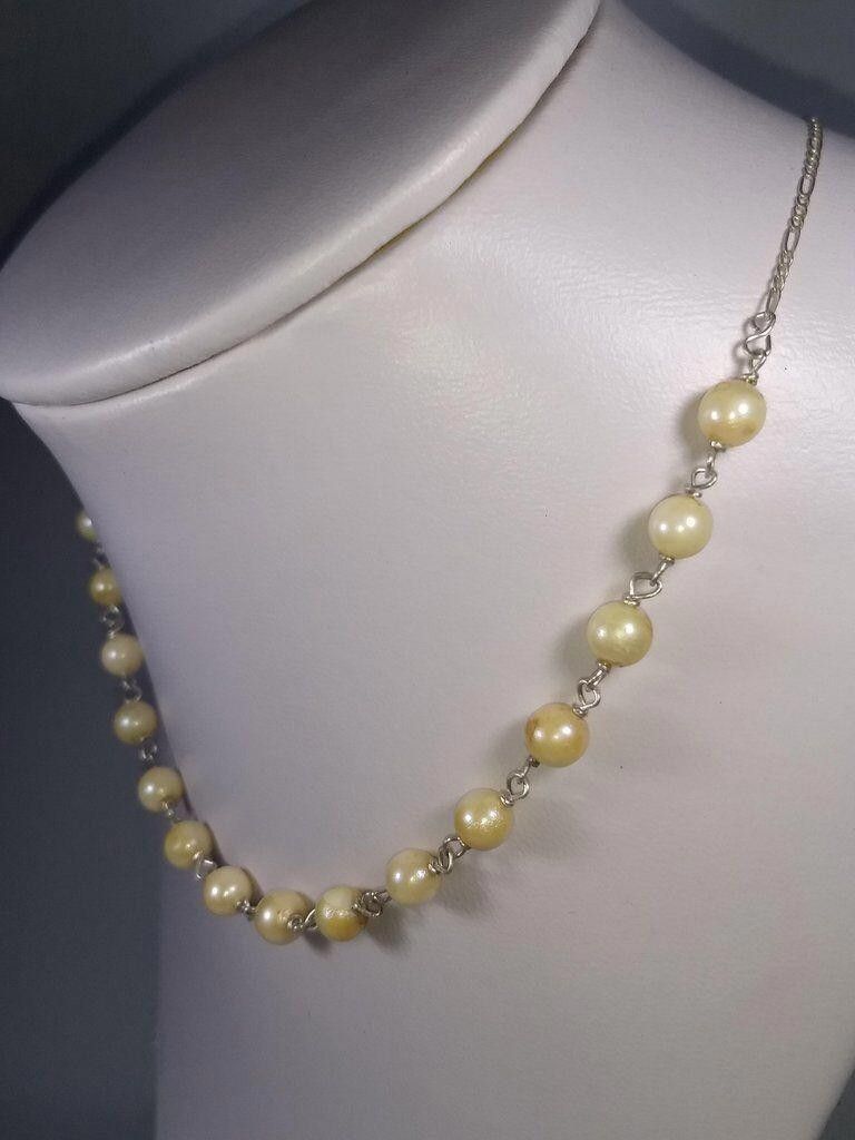 Handmade Alberto Juan Mexican Handmade Silver Natural Pearl Necklace Size ONE SIZE - 2 Thumbnail