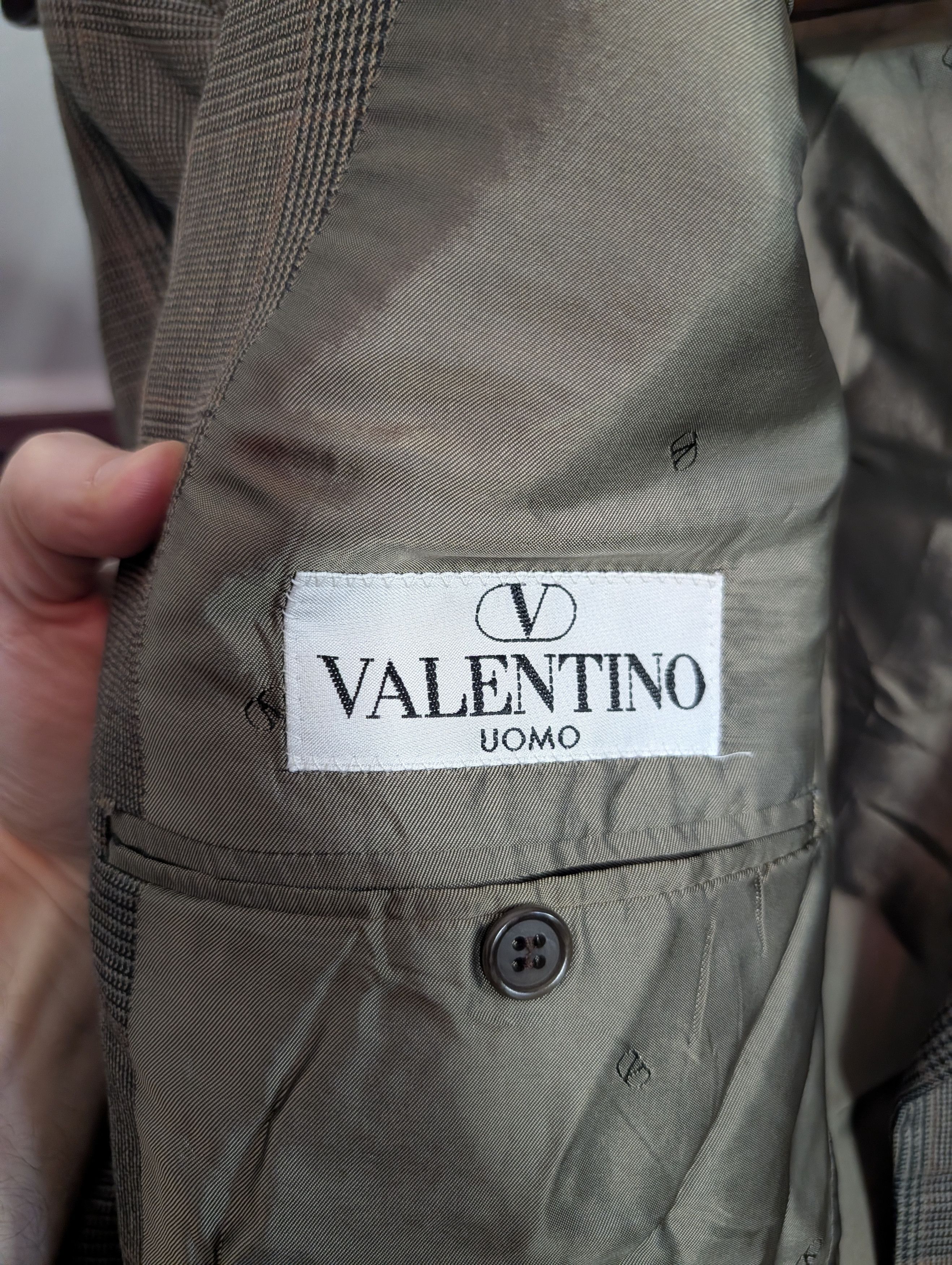 Valentino Houndstooth Plaid Saks Wool Italian Tailored Jacket 40L Size 40L - 12 Thumbnail