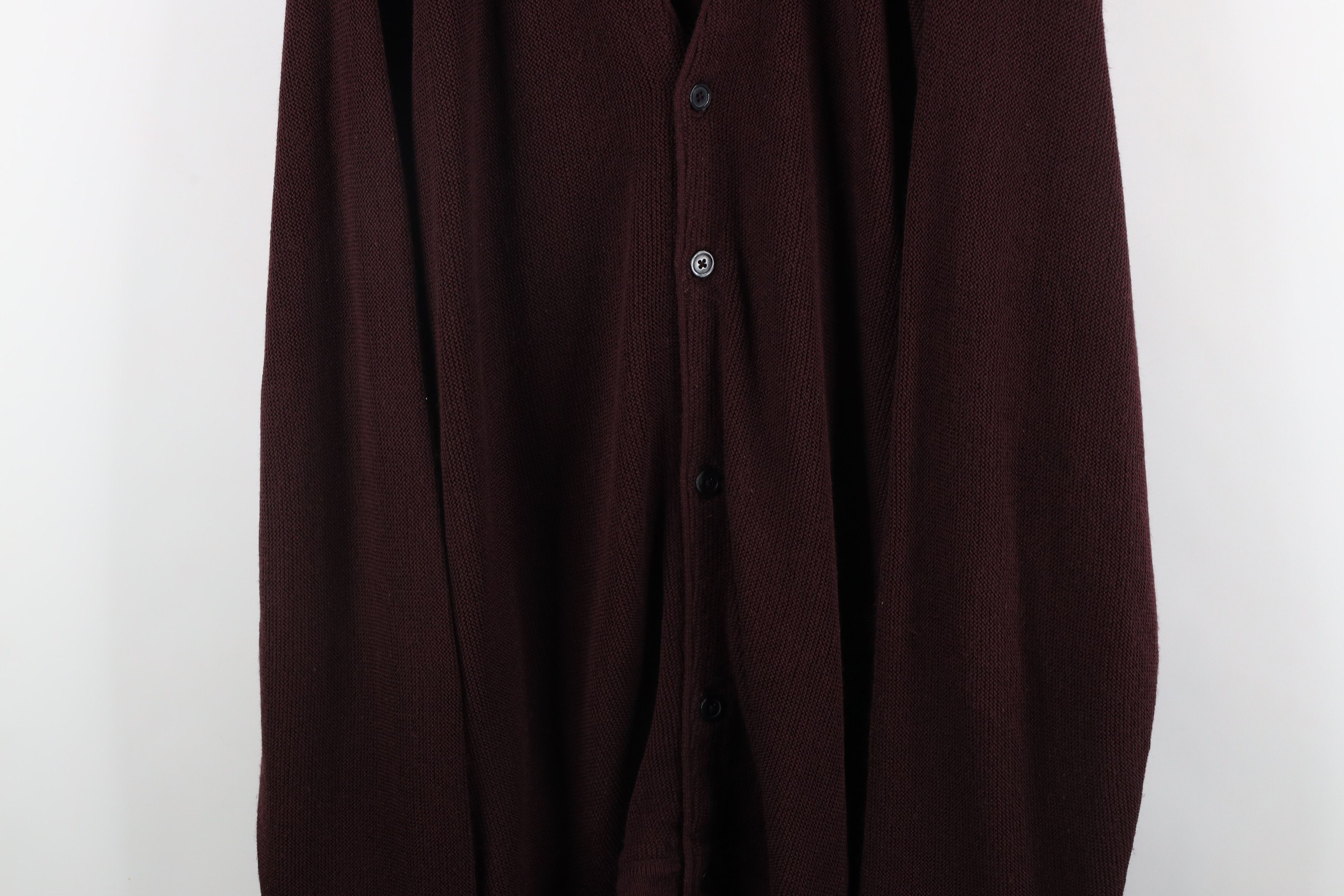 Vintage Vintage 90s Streetwear Knit Button Cardigan Sweater Maroon Size US XXL / EU 58 / 5 - 3 Thumbnail