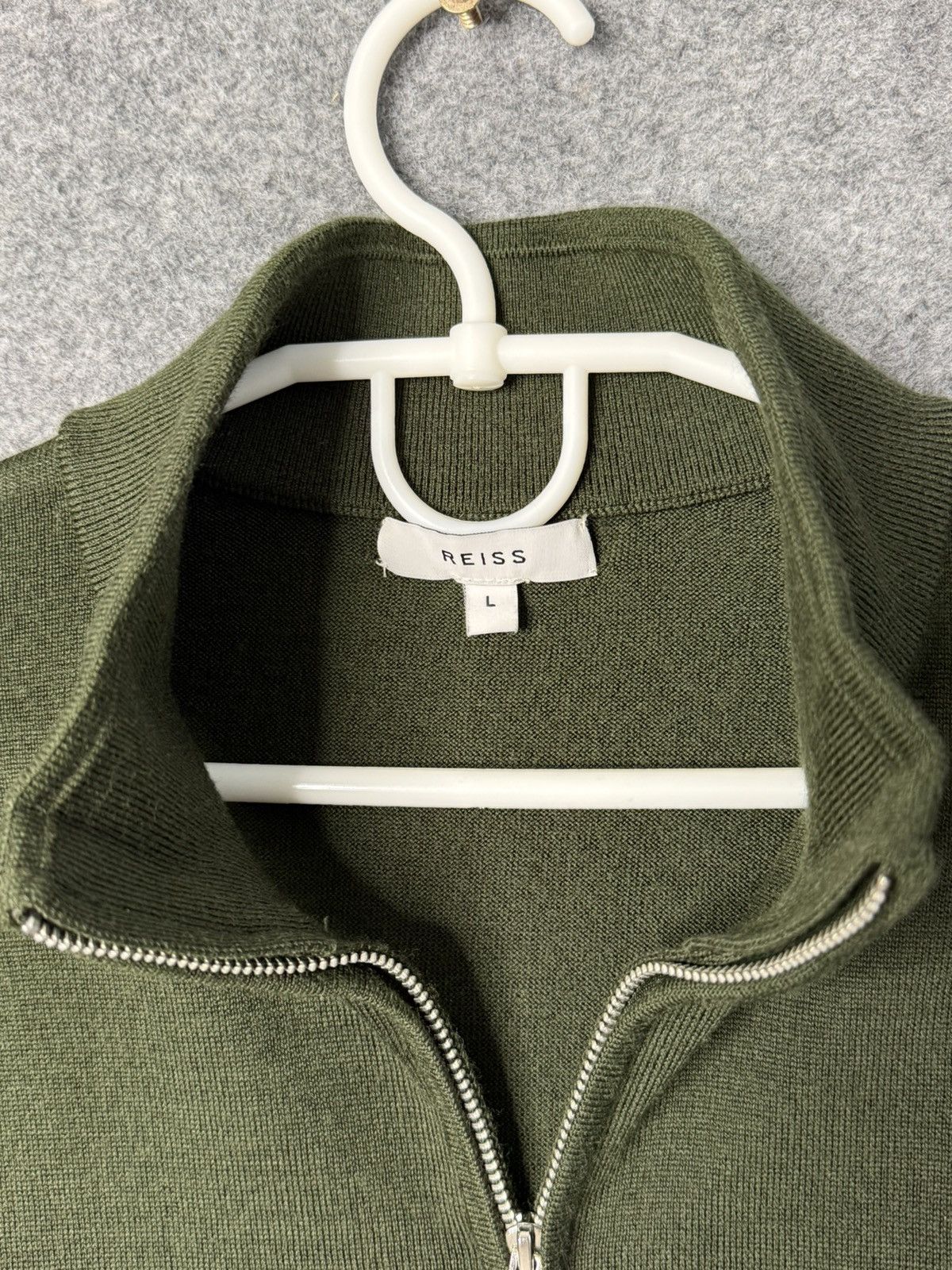 Reiss Reiss 1/3 Zip Mens Green wool jumper size L Size US L / EU 52-54 / 3 - 7 Thumbnail