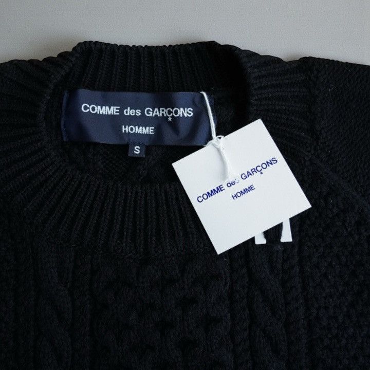 Comme des Garcons Homme 24AW COMME des GARCONS HOMME Aran Cable Knit Sweater Black S Size US S / EU 44-46 / 1 - 5 Thumbnail