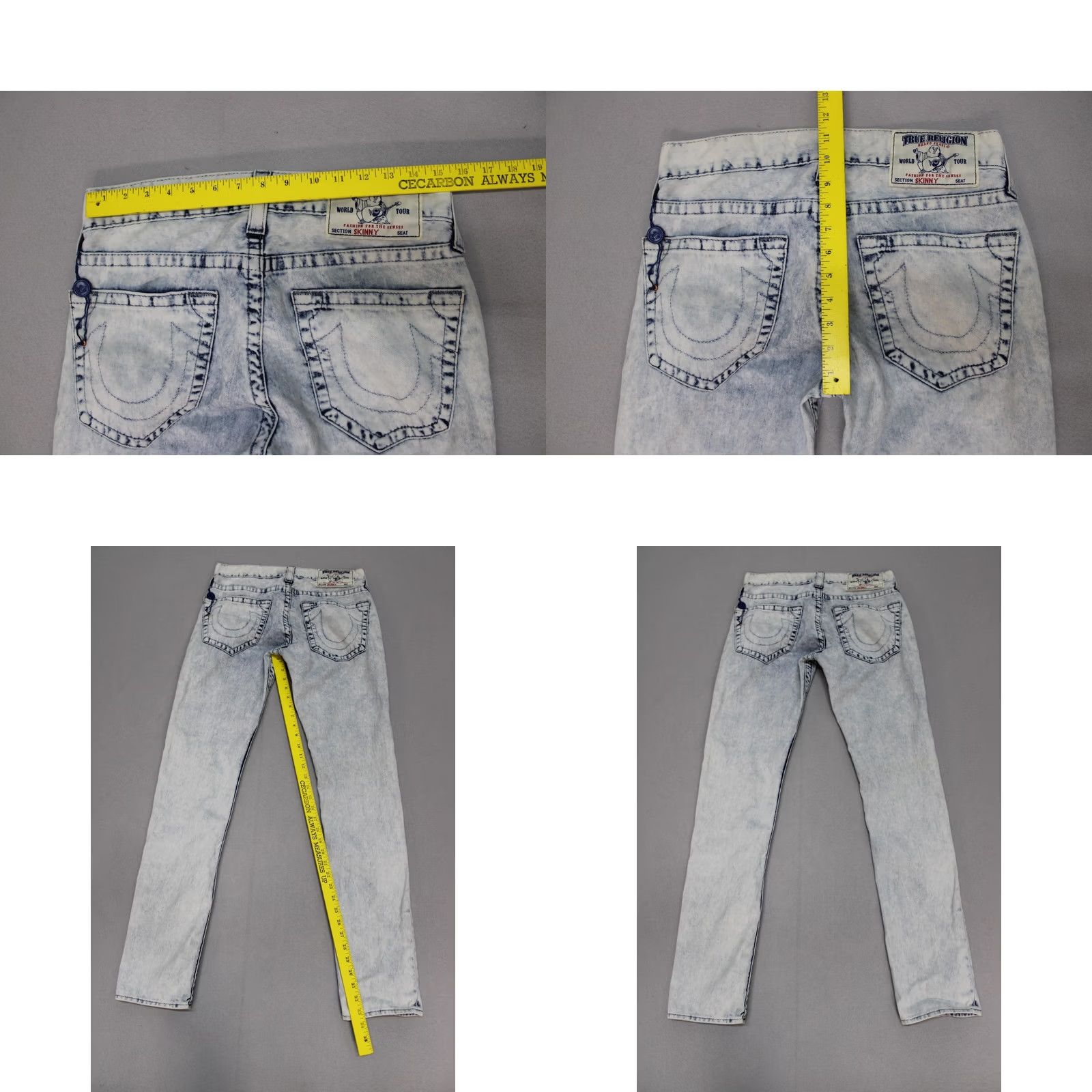 True Religion True Religion Jeans Mens 30 Skinny Light Wash Distressed Denim Pants Size US 30 / EU 46 - 8 Thumbnail