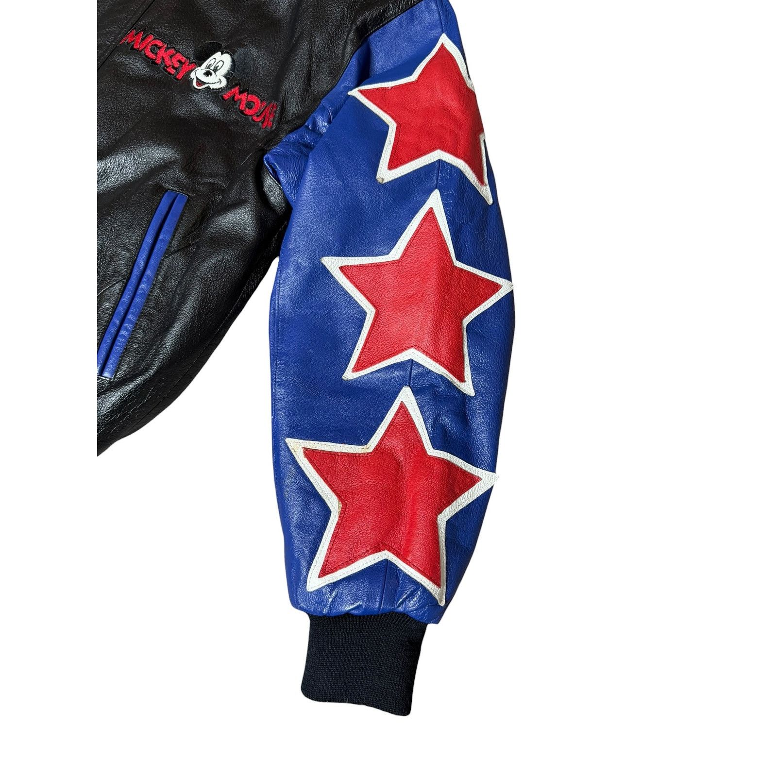 Disney × Vintage Vintage Disney Mickey Mouse & Friends Leather Bomber Jacket Size US S / EU 44-46 / 1 - 5 Thumbnail