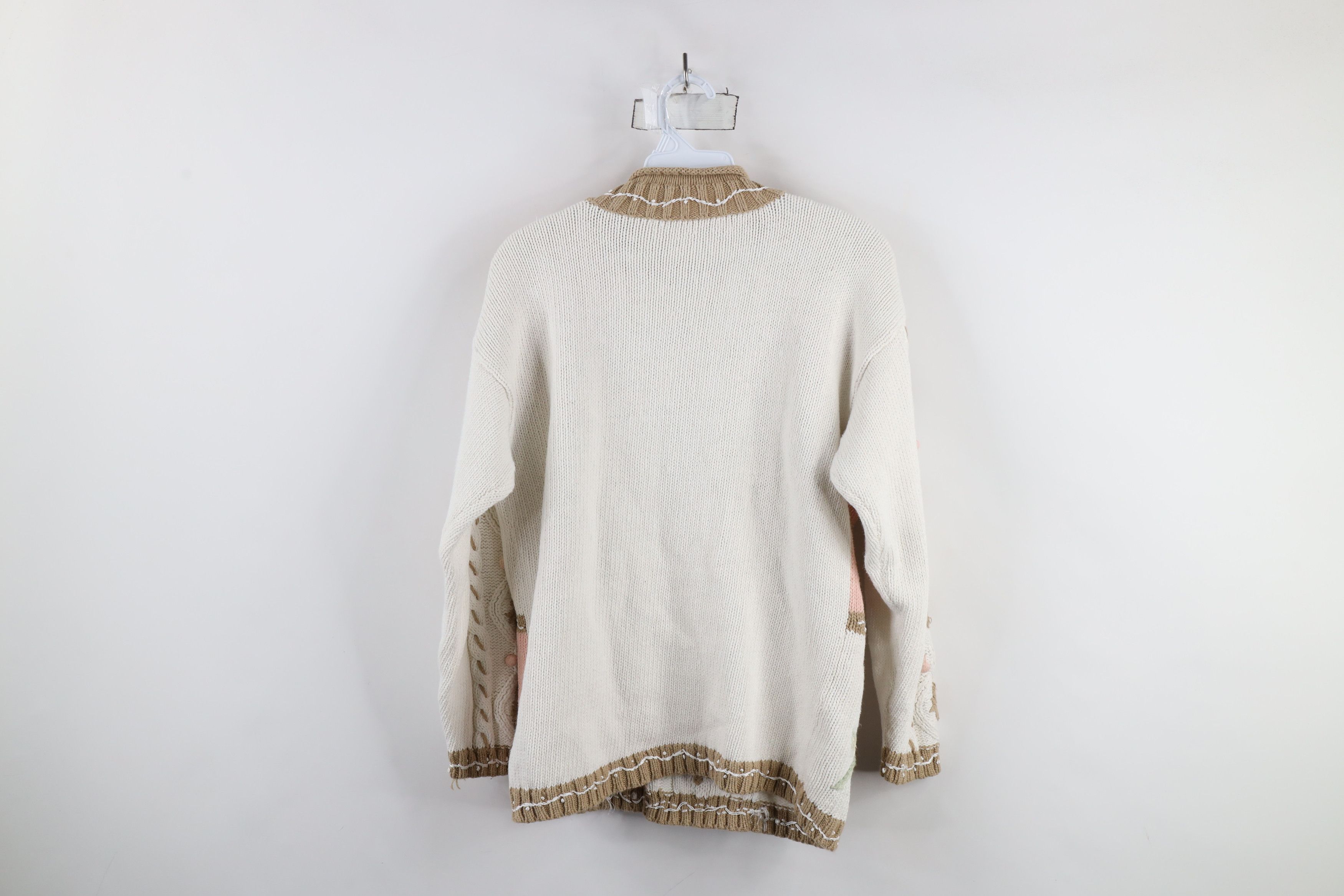 Vintage Vintage 90s Streetwear Flower Marled Knit Mock Neck Sweater Size M / US 6-8 / IT 42-44 - 13 Thumbnail