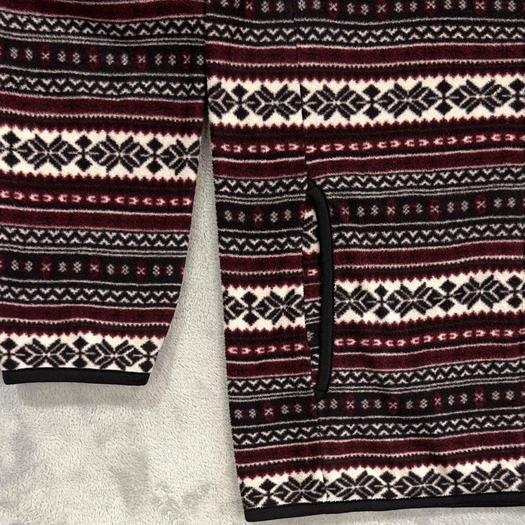 Patagonia Y2K Patagonia Fleece Full Zip Jacket Burgundy Geometric Fair Isle Mens Large Size US L / EU 52-54 / 3 - 4 Thumbnail