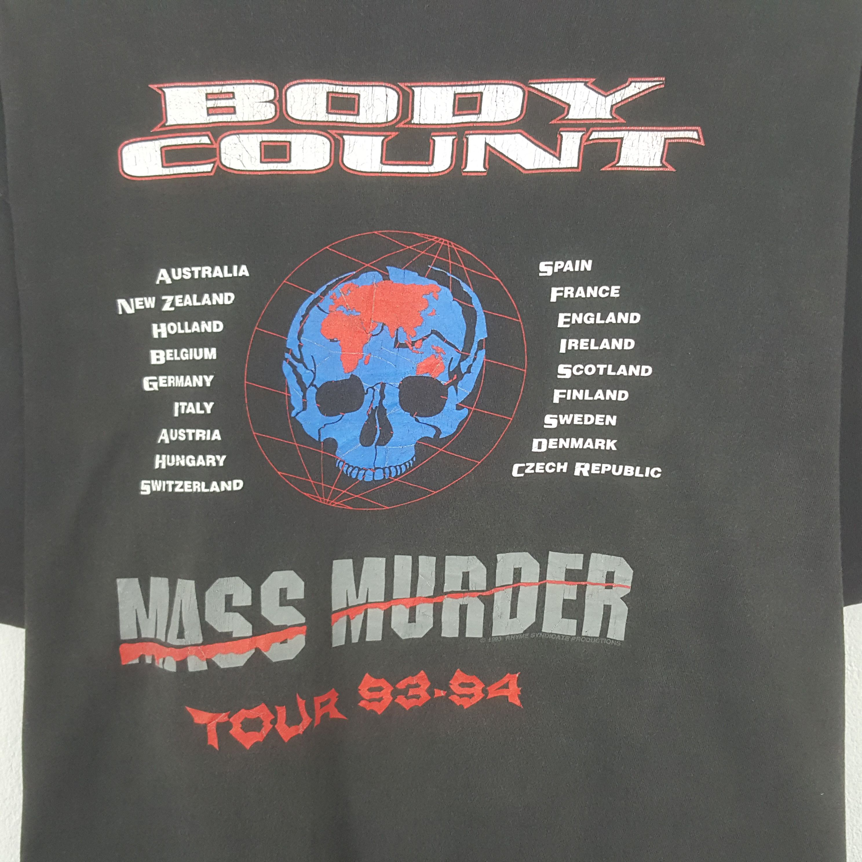 Band Tees Vintage Body Count Rock Band Tour 1993-1994 Tshirt Size US L / EU 52-54 / 3 - 4 Thumbnail
