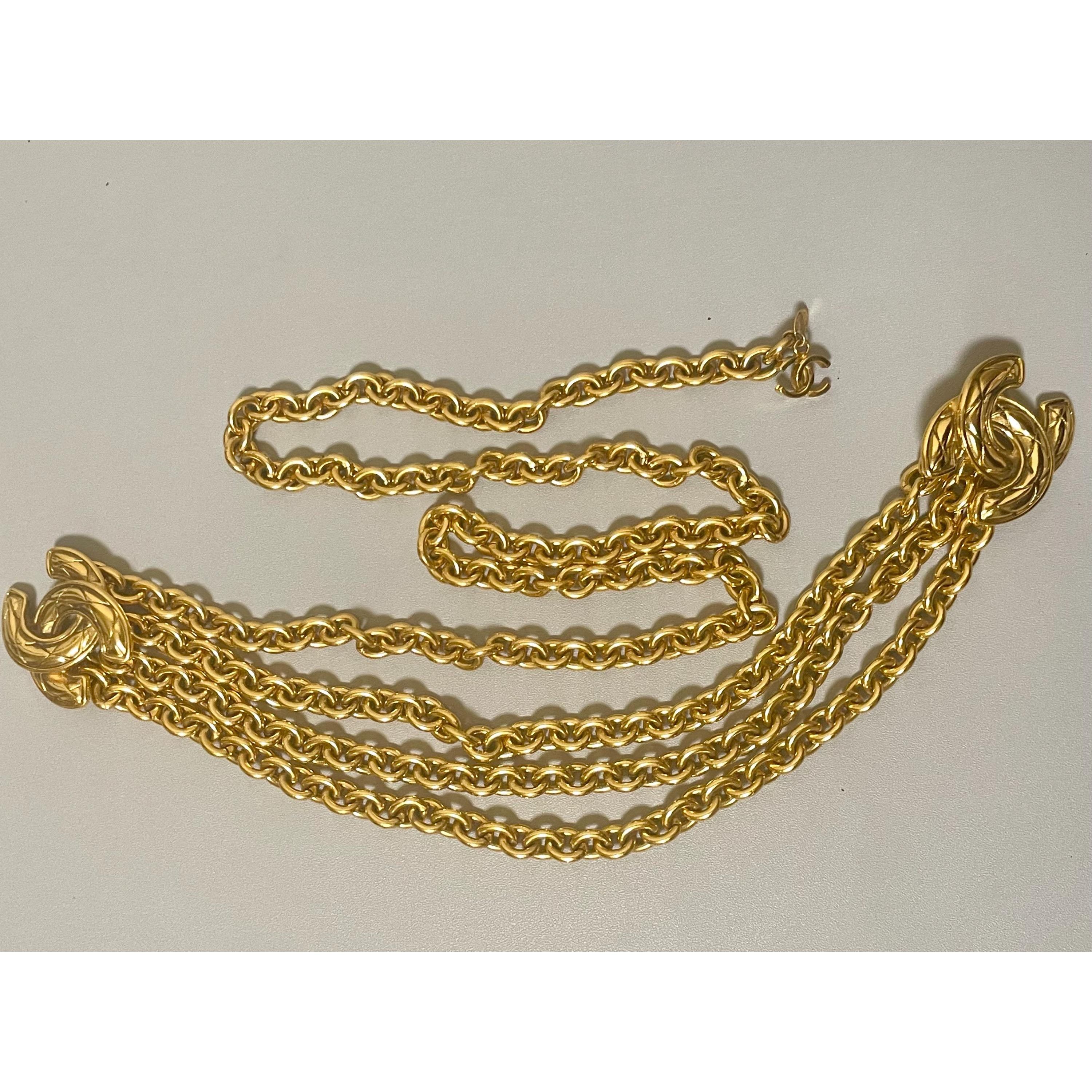 Chanel Vintage CHANEL chain belt with triple layer , cc marks Size ONE SIZE - 1 Thumbnail
