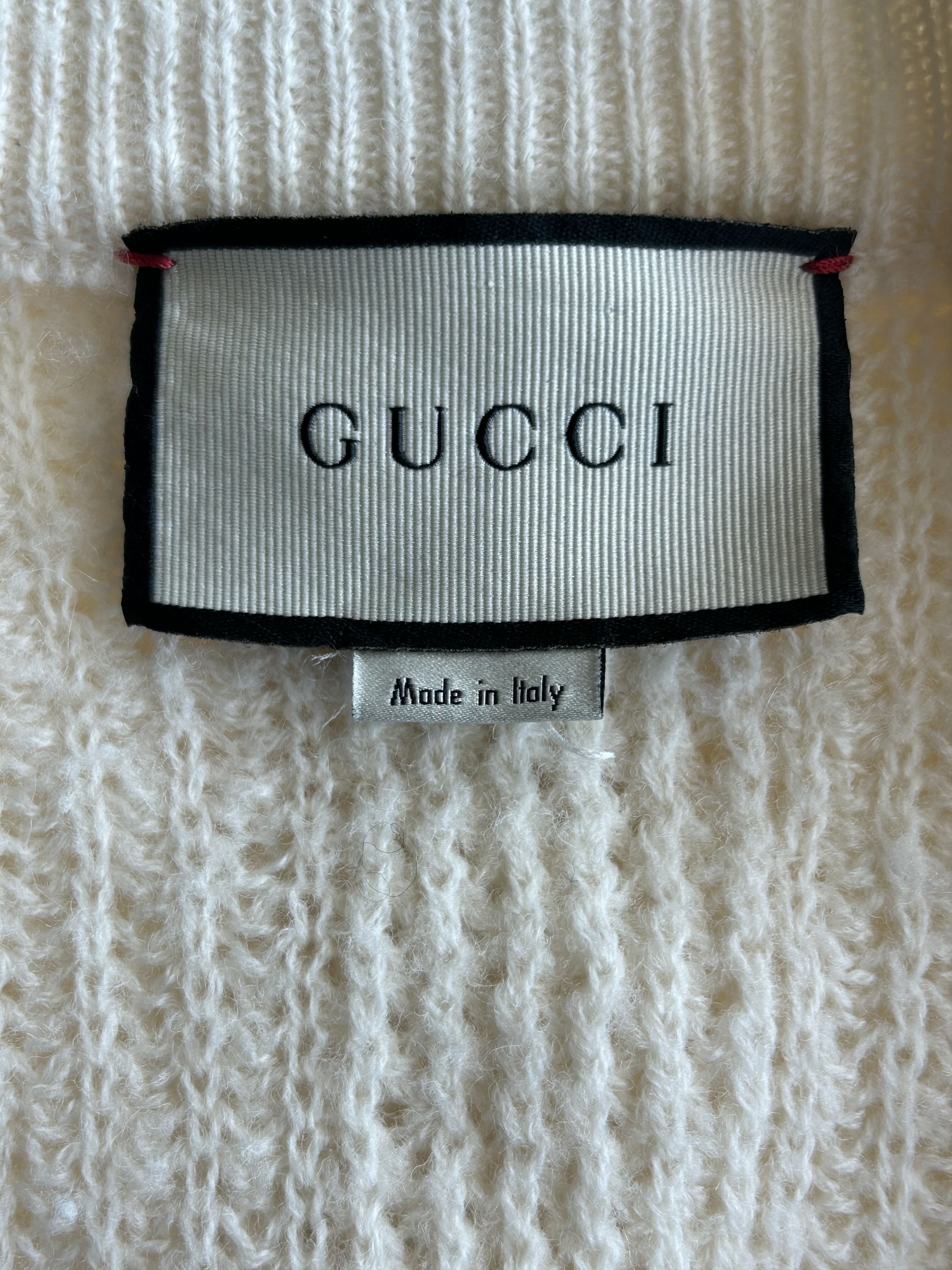 Balenciaga Gucci Cream & Black Elephant Logo Women's Knit Cardigan Size M / US 6-8 / IT 42-44 - 3 Thumbnail