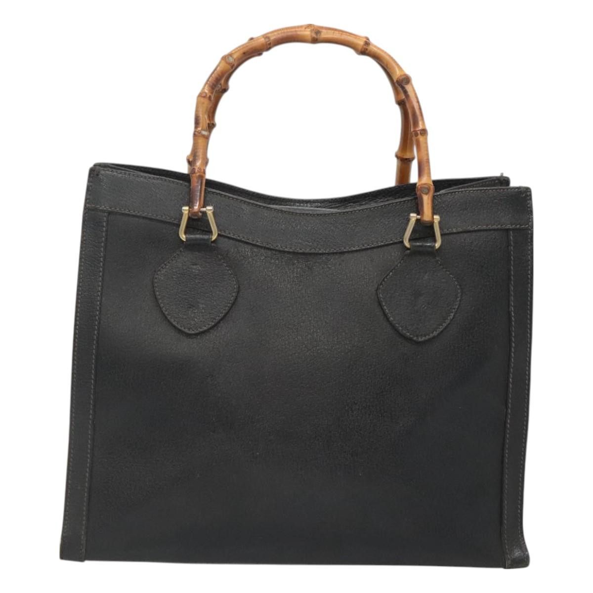 Gucci GUCCI Bamboo Hand Bag Leather Black Gold 002 1186 002 1186 Size ONE SIZE - 2 Thumbnail